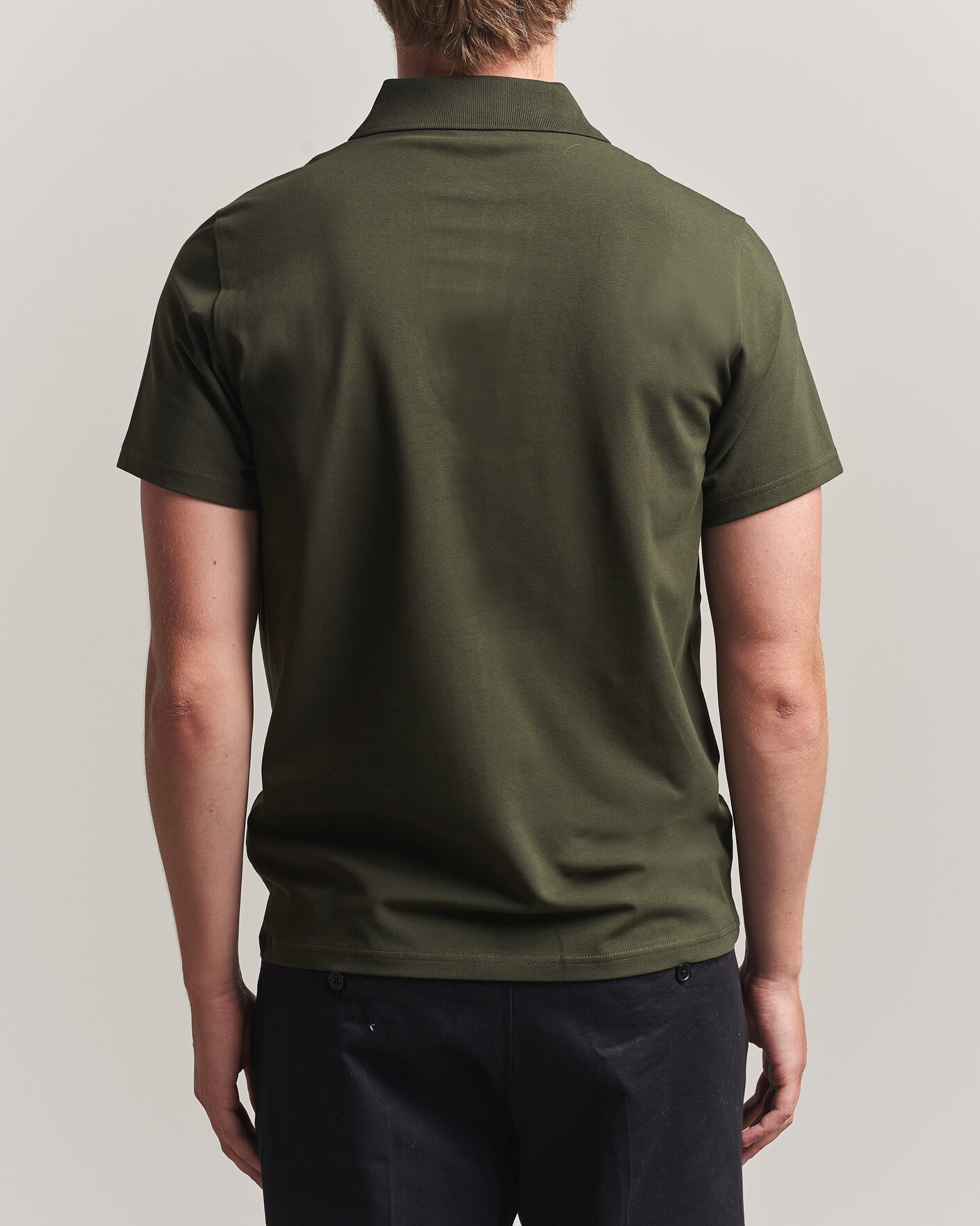 Homme | Polos | Filippa K | Soft Lycra Polo T-Shirt Night Green