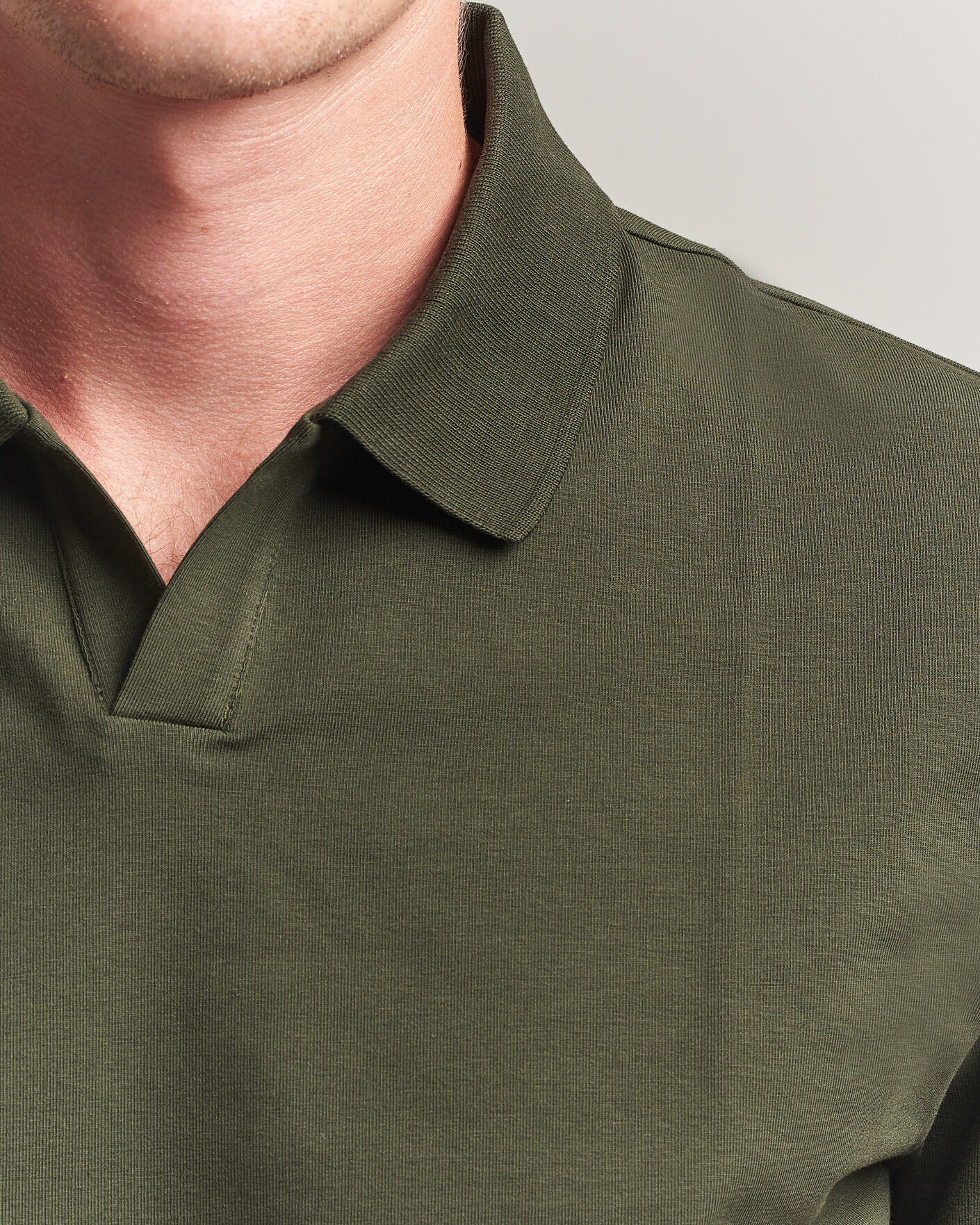 Homme | Polos | Filippa K | Soft Lycra Polo T-Shirt Night Green