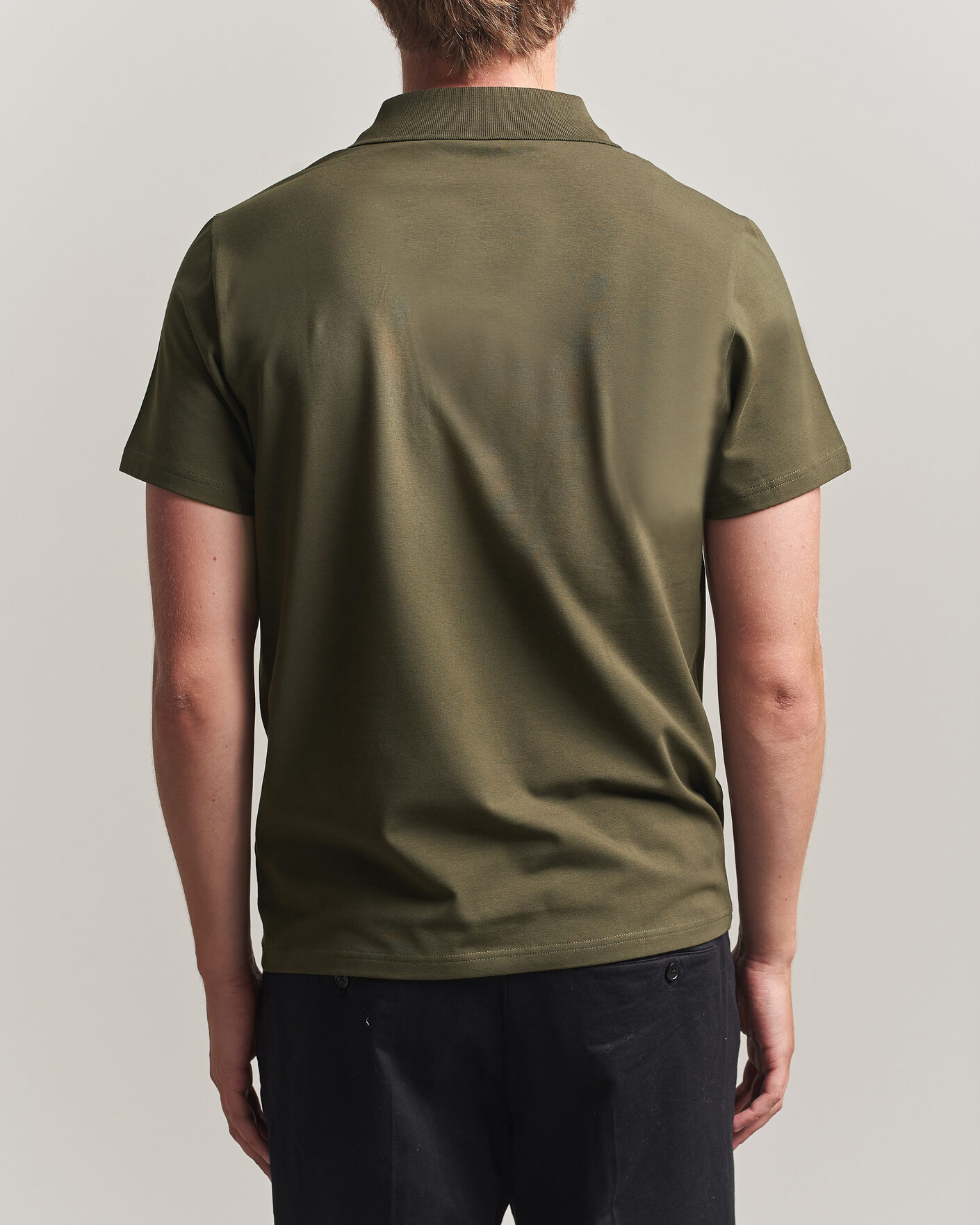 Homme | Polos | Filippa K | Soft Lycra Polo T-Shirt Ebony Brown