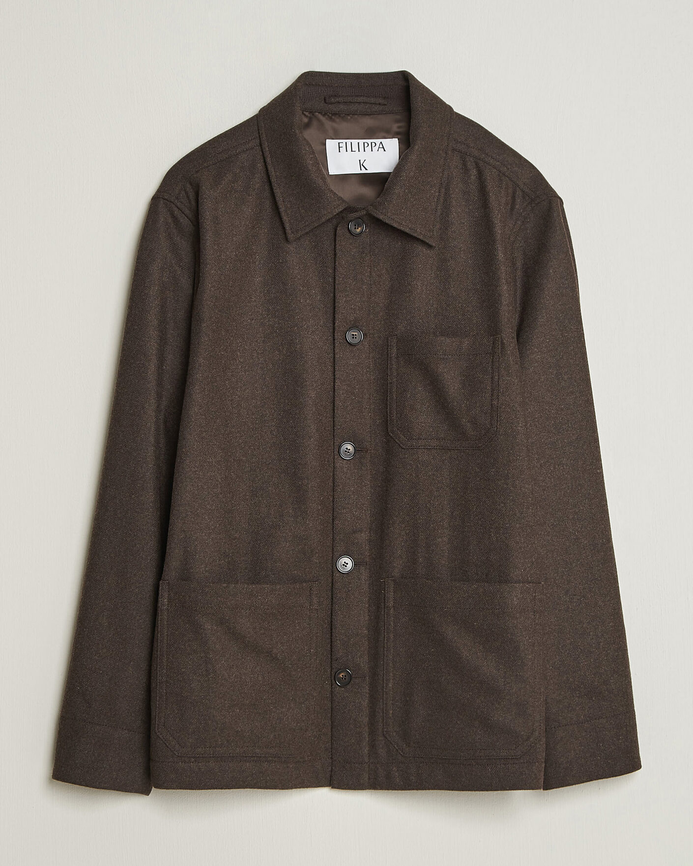 Homme | Chemises | Filippa K | Taylor Flannel Overshirt Walnut Brown