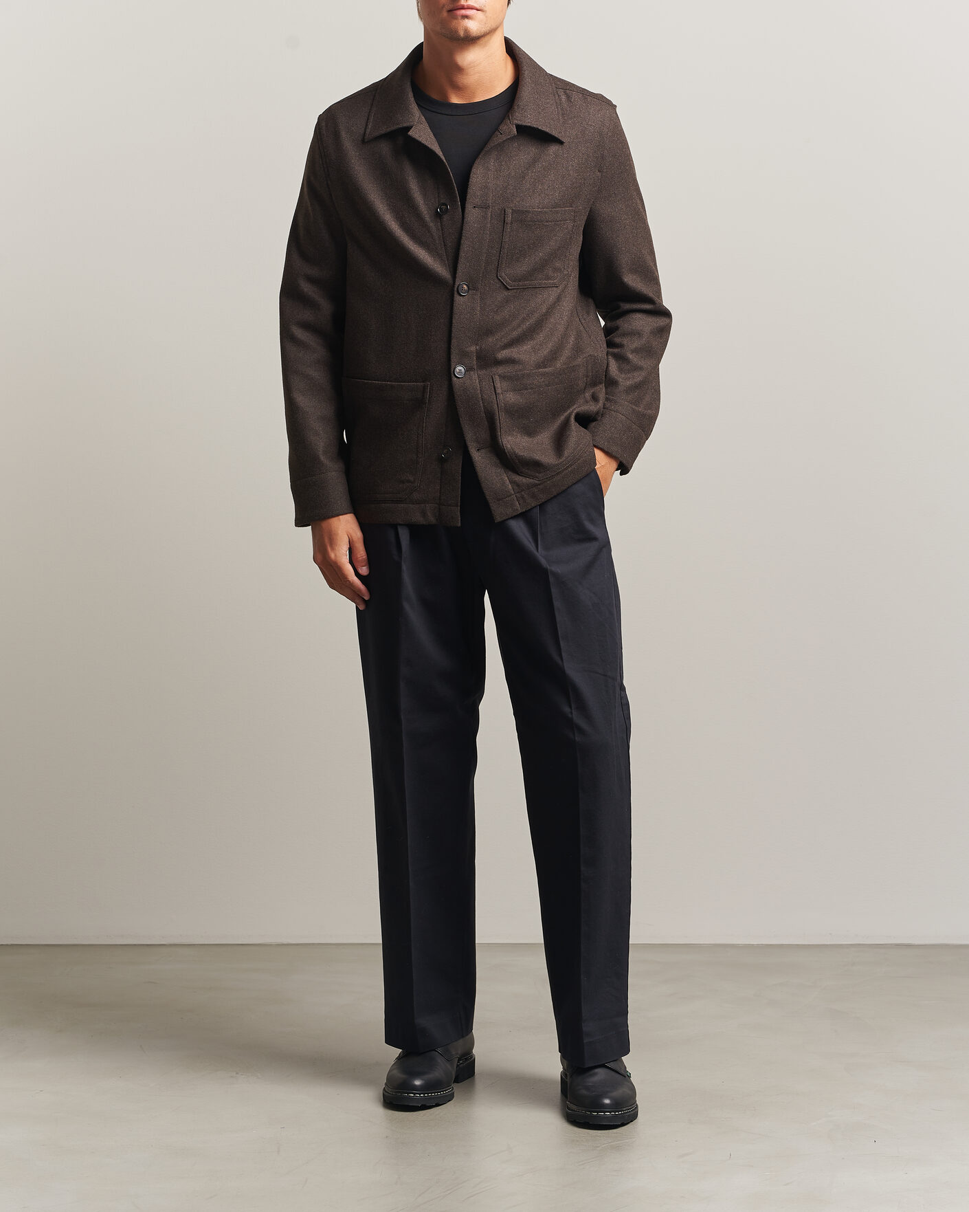 Homme | Chemises | Filippa K | Taylor Flannel Overshirt Walnut Brown