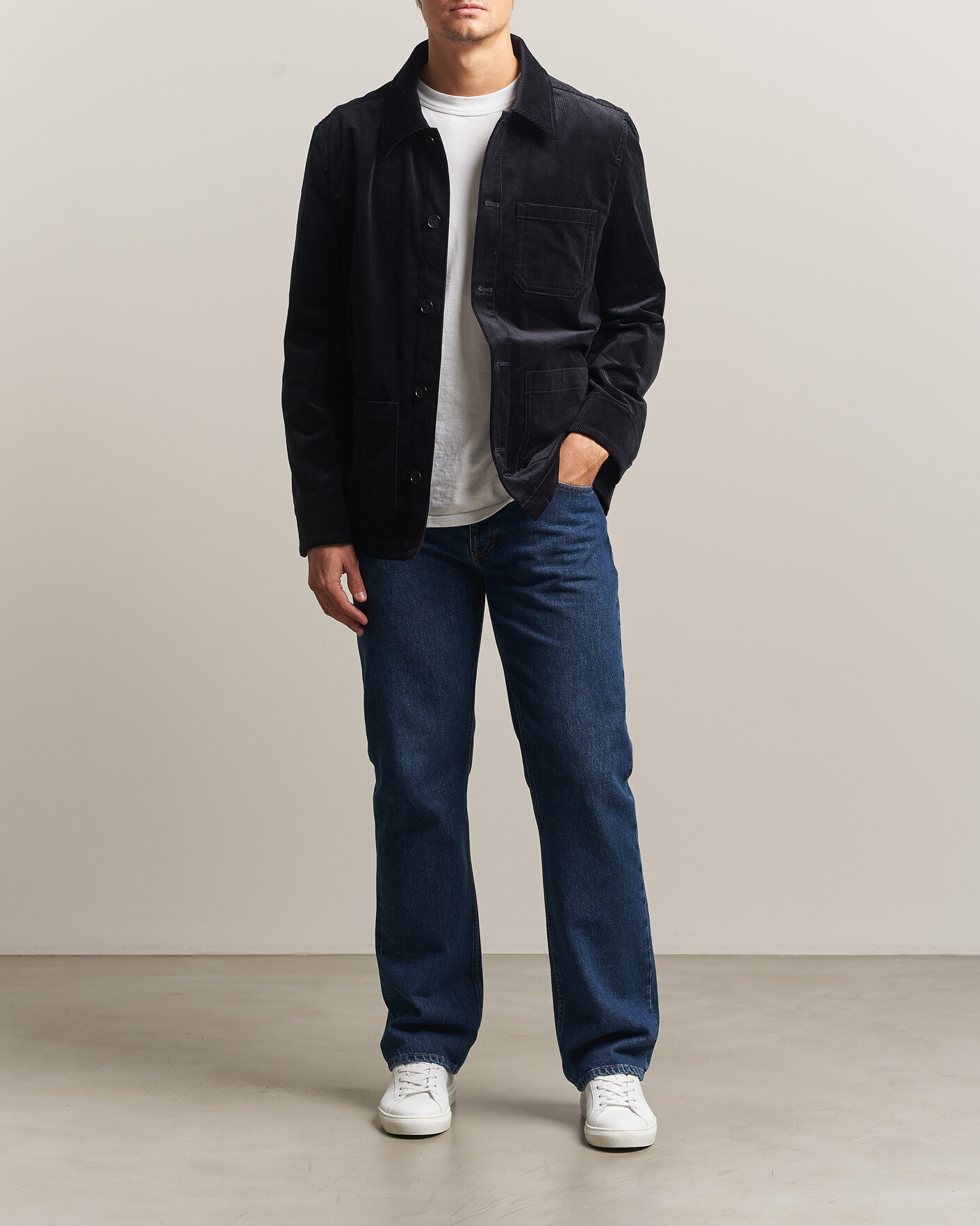 Homme | Chemises | Filippa K | Taylor Corduroy Overshirt Navy