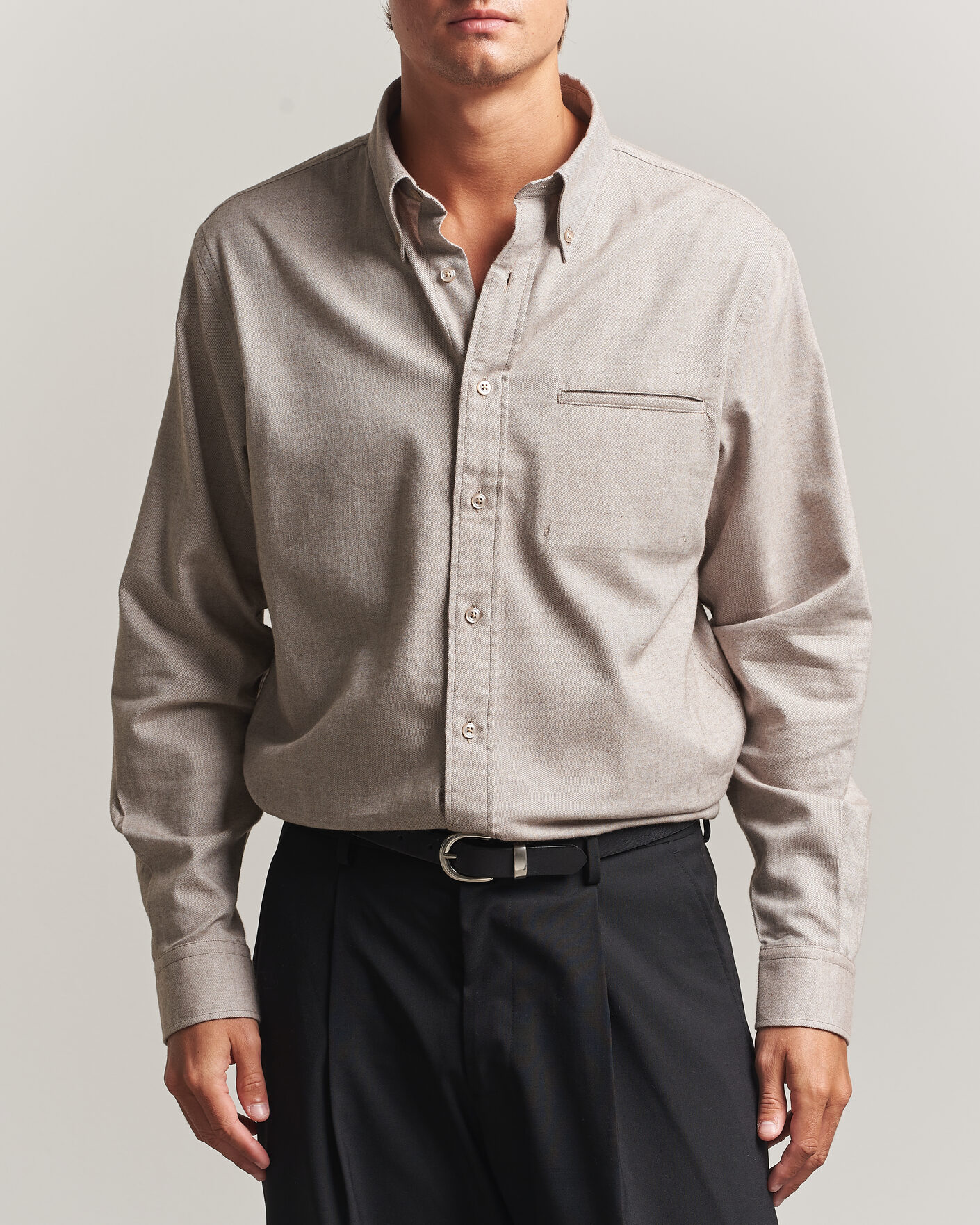 Homme | Chemises | Filippa K | Zack Flannel Shirt Mid Brown