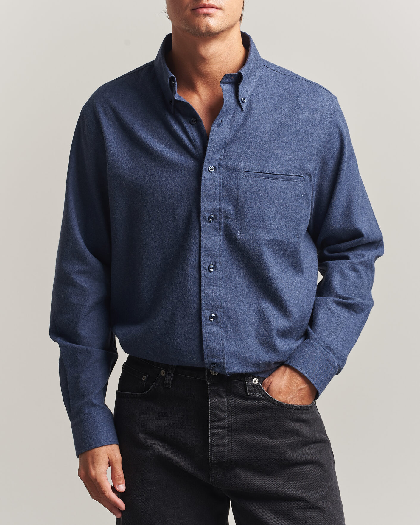 Homme | Chemises | Filippa K | Zack Flannel Shirt Navy