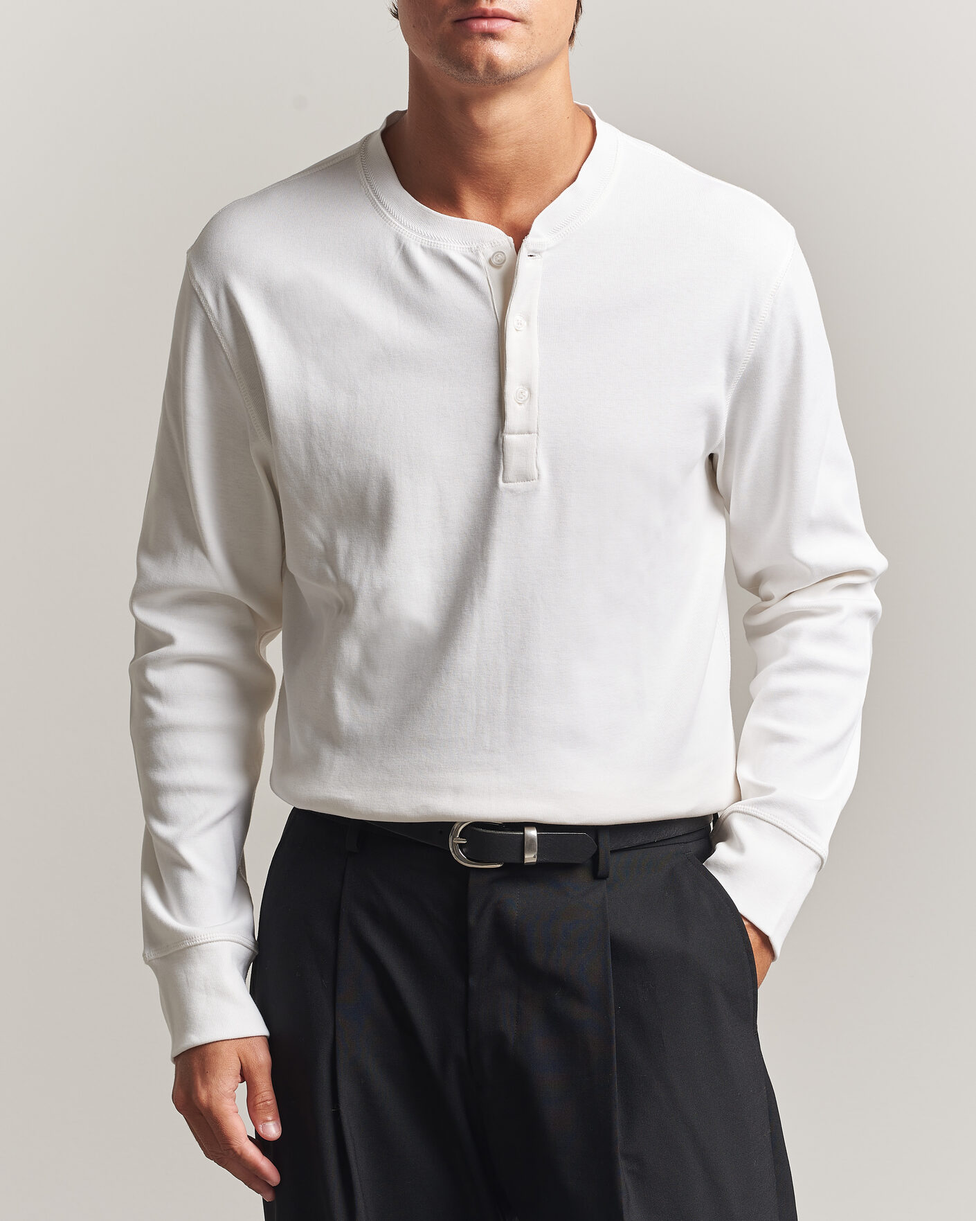 Homme | Pulls Et Tricots | Filippa K | Cotton Rib Henley White
