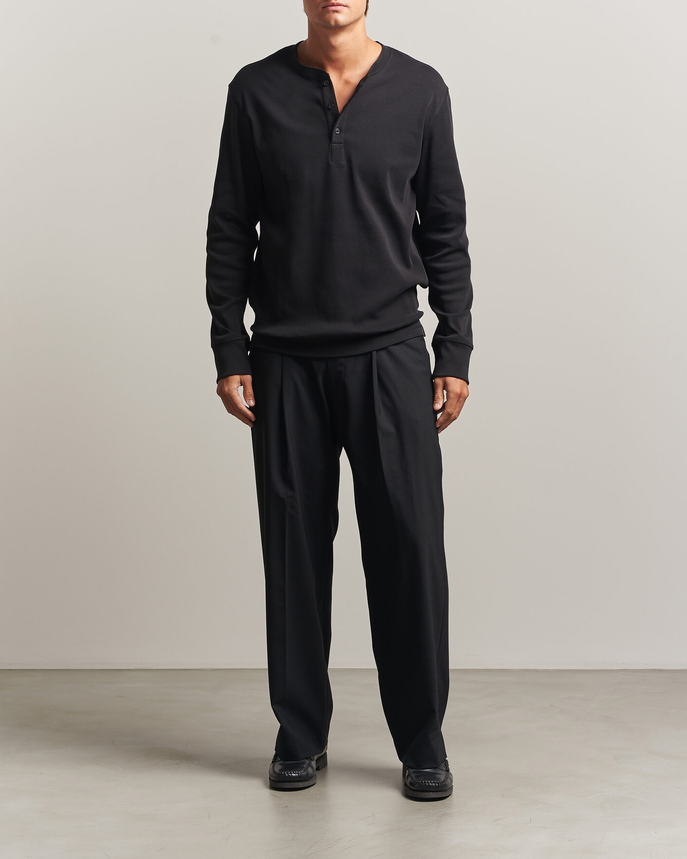 Homme | Pulls Et Tricots | Filippa K | Cotton Rib Henley Black