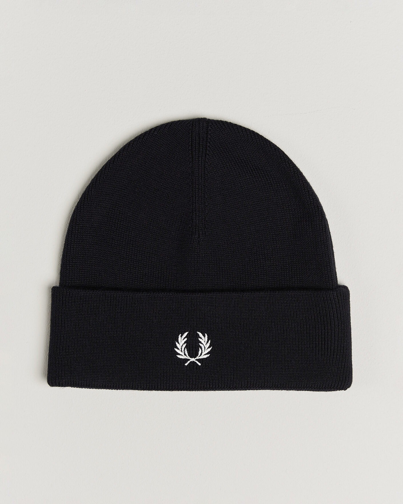 Homme | Bonnets | Fred Perry | Merino Wool Beanie Navy