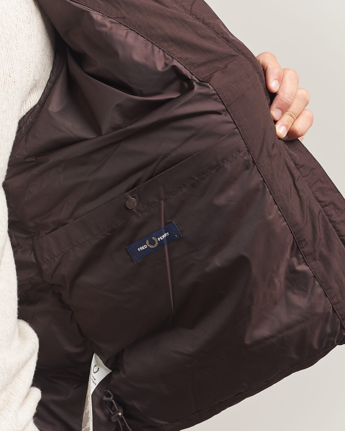 Homme | Manteaux Et Vestes | Fred Perry | Raglan Sleeve Padded Jacket Rich Brown