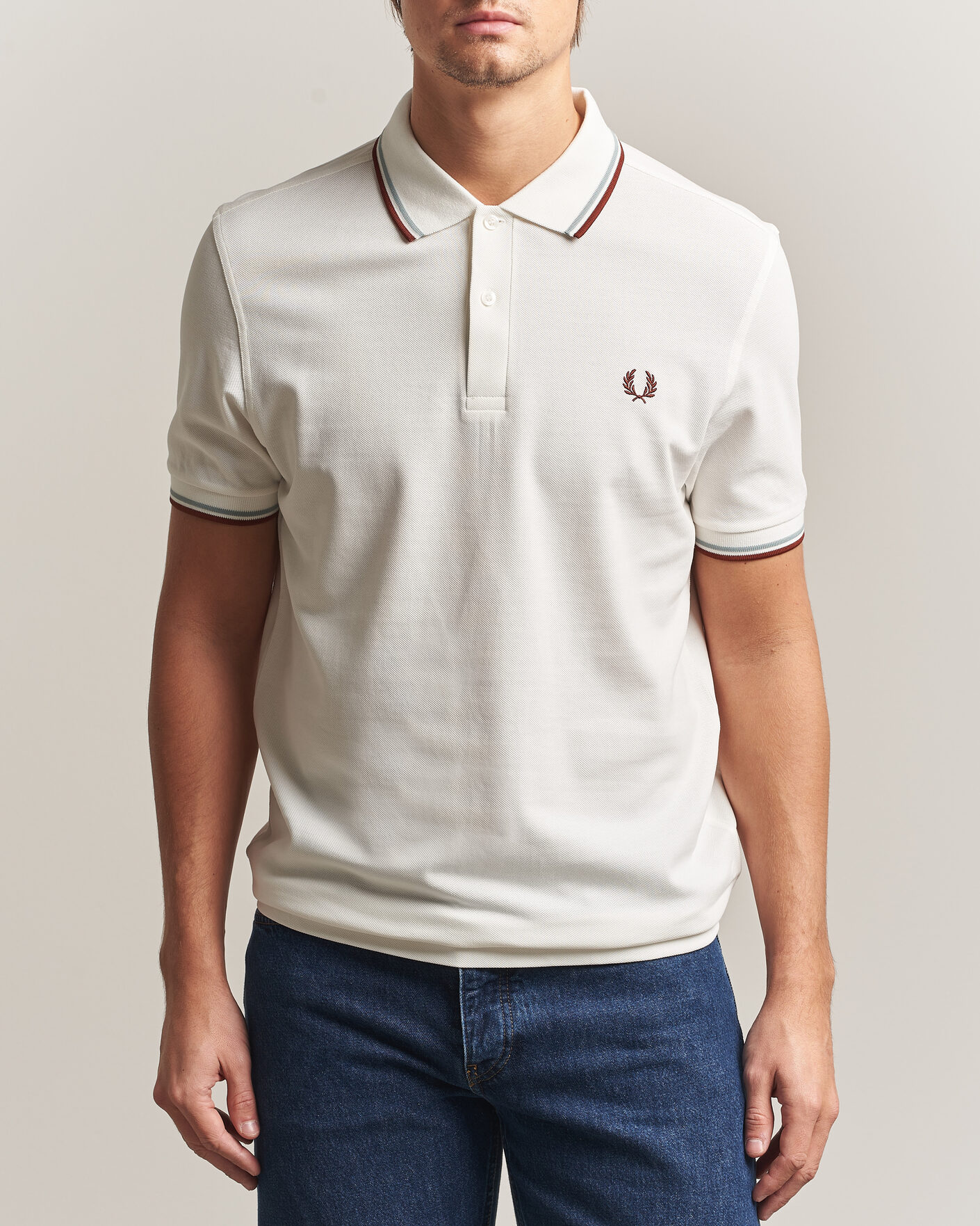 Homme | Polos | Fred Perry | Twin Tipped Polo Shirt Ecru