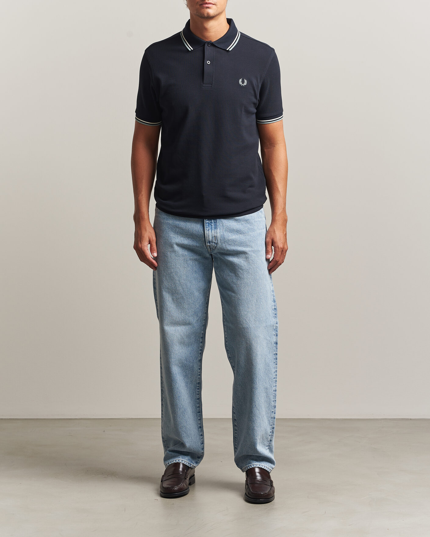 Homme | Polos | Fred Perry | Twin Tipped Polo Shirt Navy