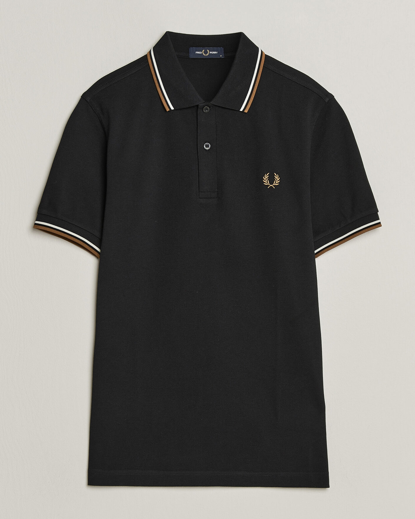 Homme | Polos | Fred Perry | Twin Tipped Polo Shirt Black