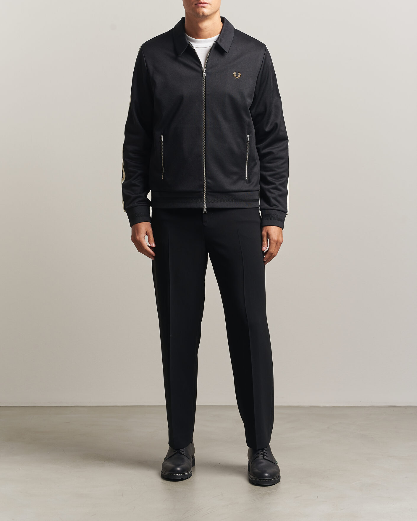 Homme | Pulls Et Tricots | Fred Perry | Tipped Taped Track Jacket Black