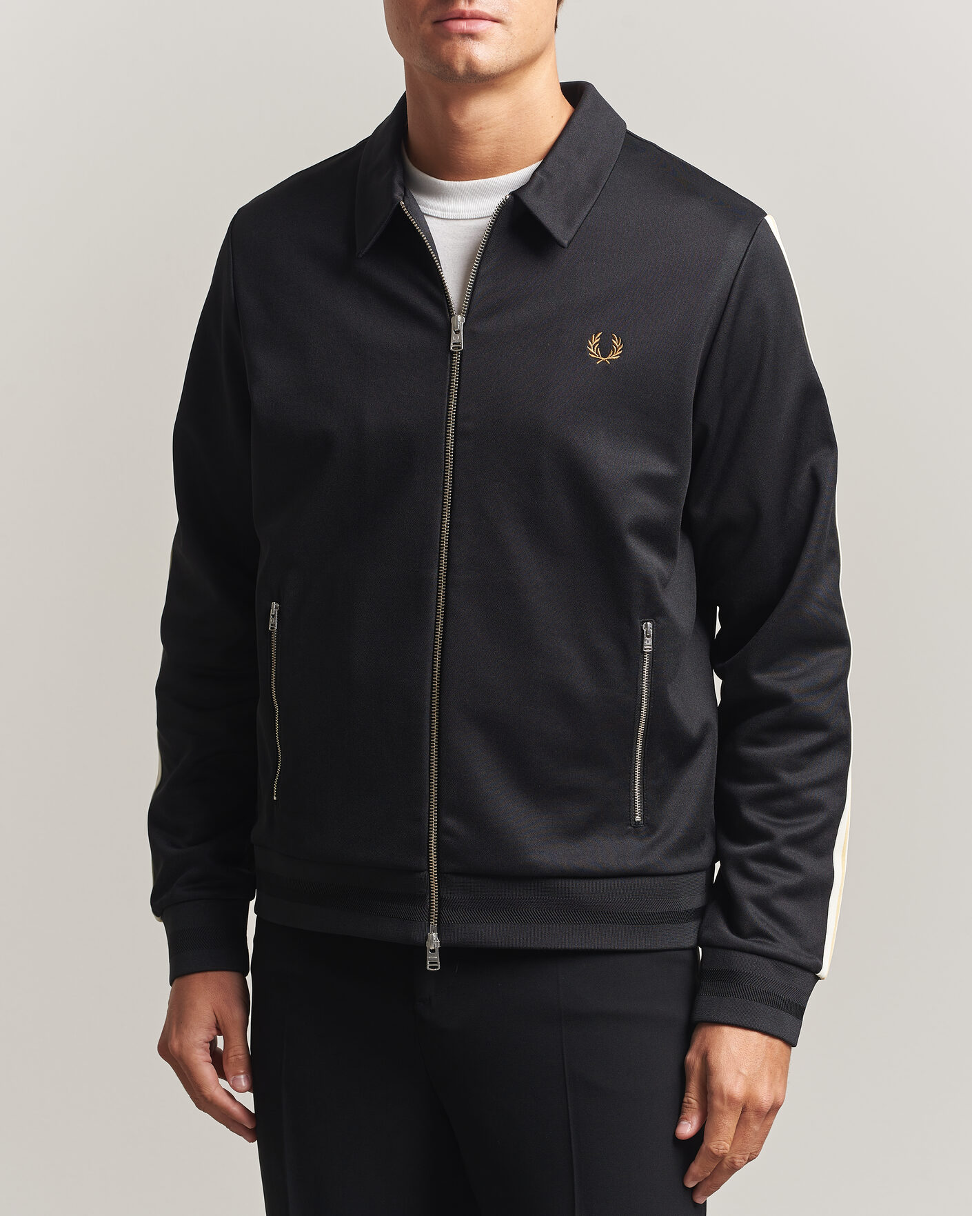 Homme | Pulls Et Tricots | Fred Perry | Tipped Taped Track Jacket Black