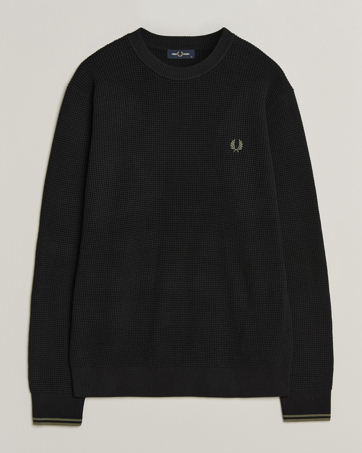 Homme | Pulls Et Tricots | Fred Perry | Waffle Stitch Jumper Black