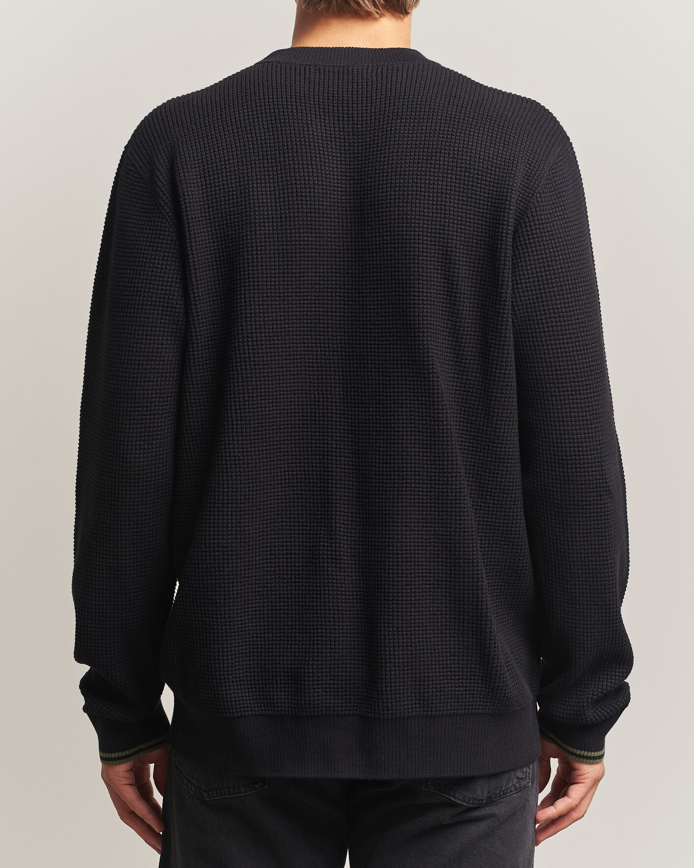 Homme | Pulls Et Tricots | Fred Perry | Waffle Stitch Jumper Black
