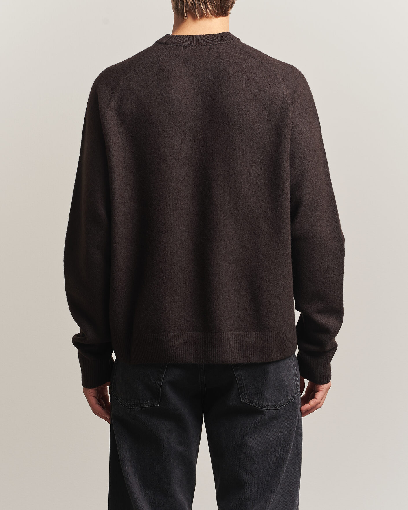 Homme | Pulls Et Tricots | Fred Perry | Wool Saddle Sleeve Crew Neck Rich Brown