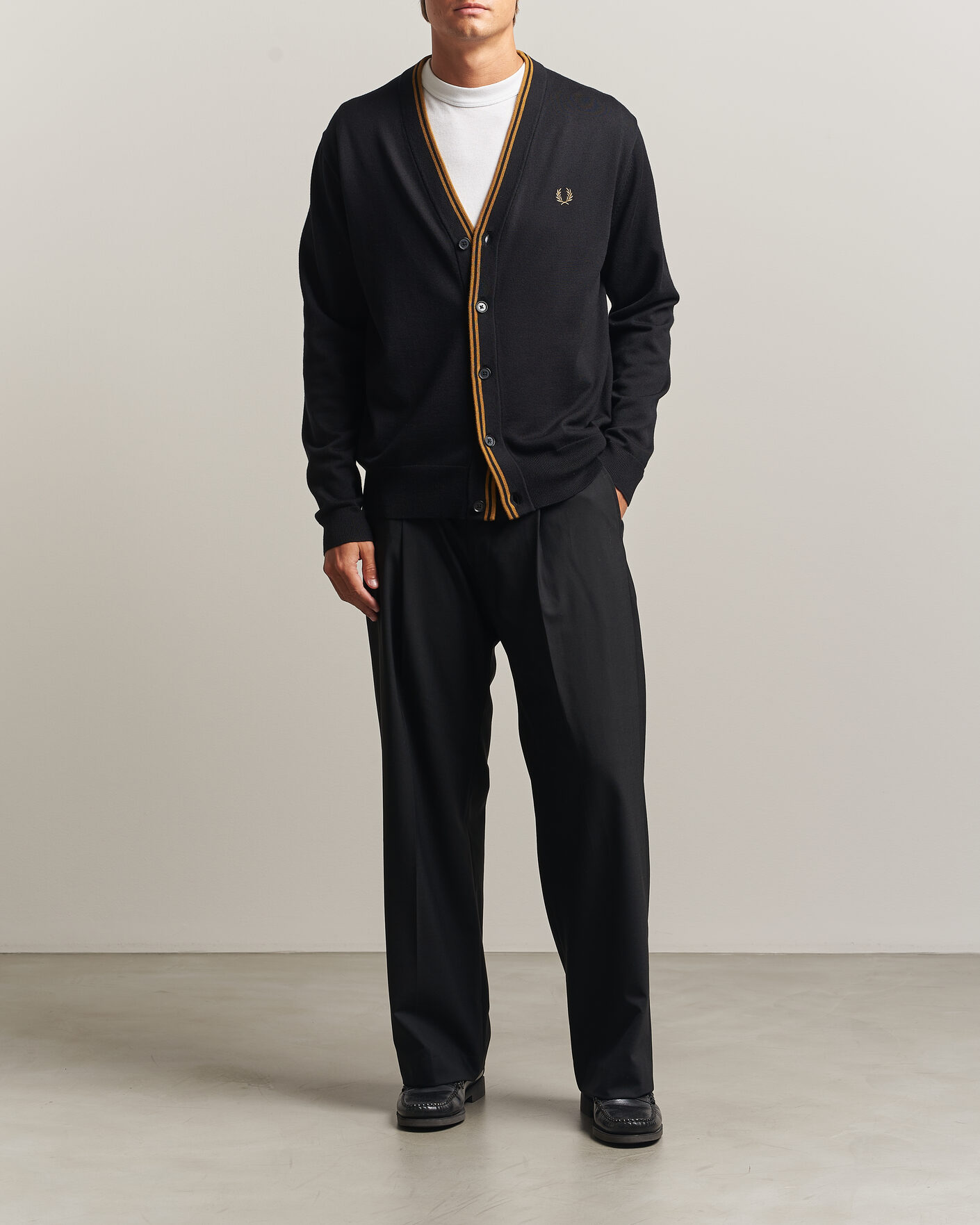 Homme | Pulls Et Tricots | Fred Perry | Classic Knitted Cardigan Black