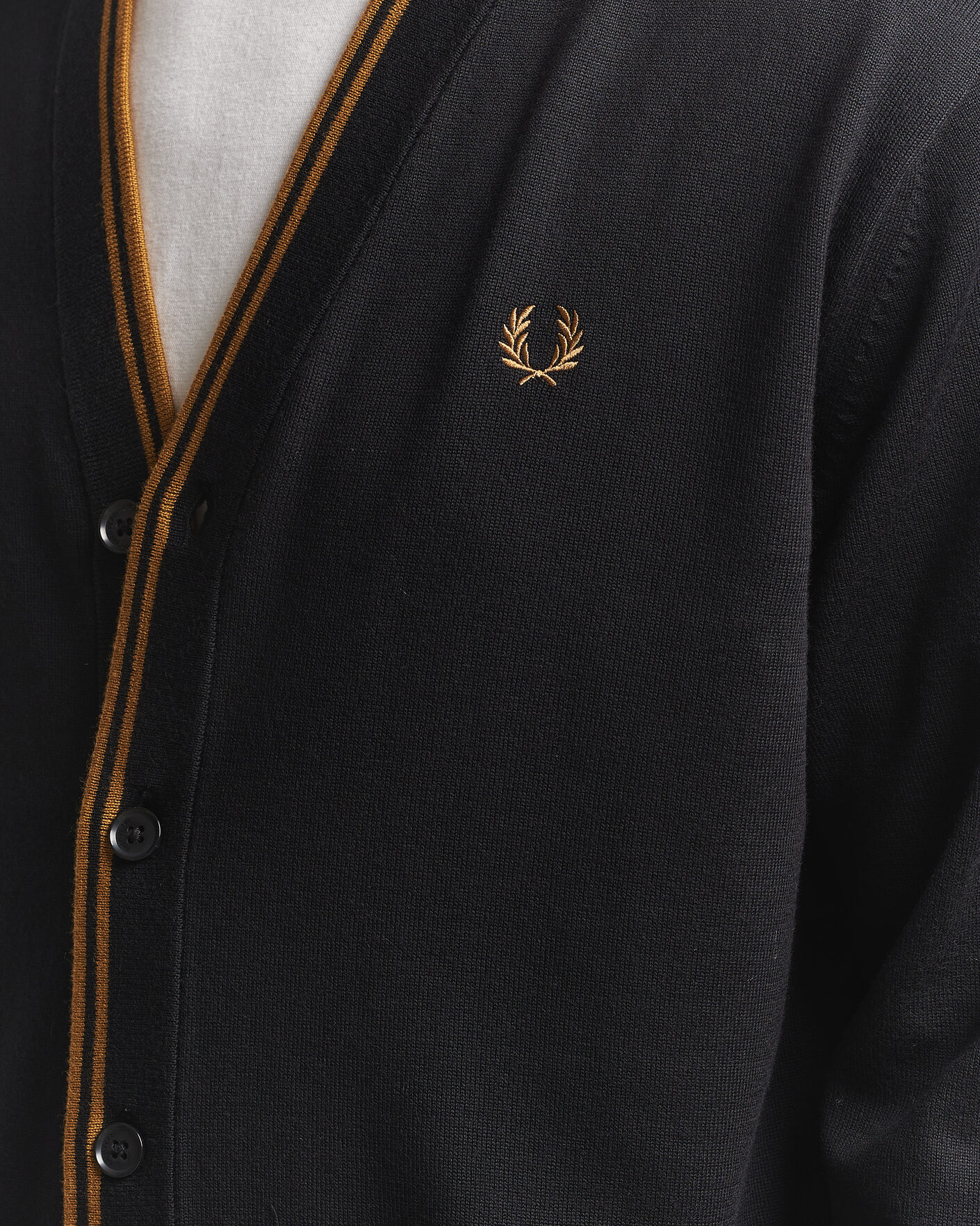 Homme | Pulls Et Tricots | Fred Perry | Classic Knitted Cardigan Black