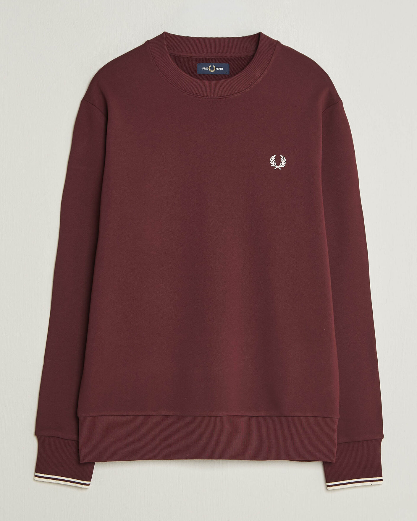 Homme | Pulls Et Tricots | Fred Perry | Crew Neck Sweatshirt Oxblood