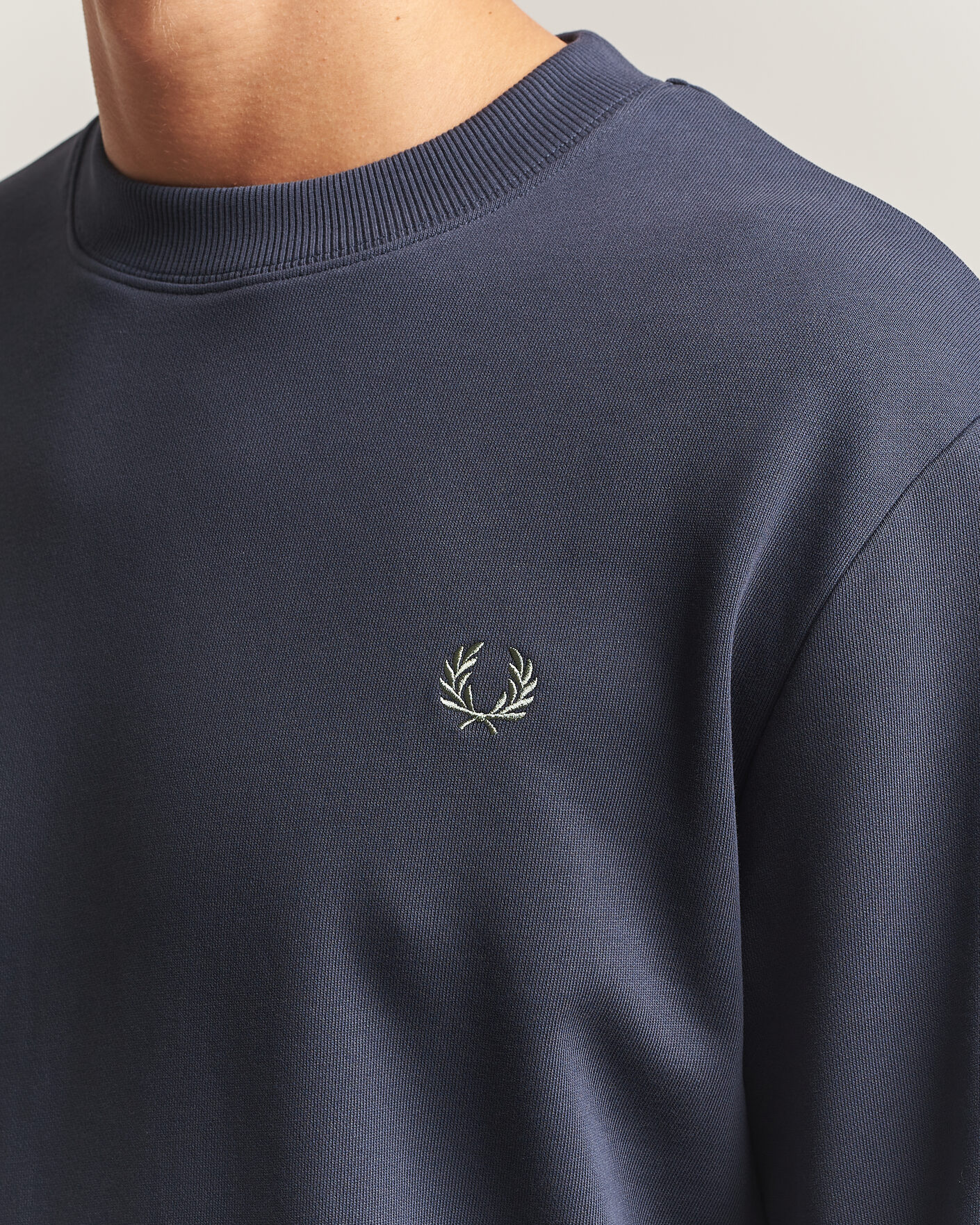 Homme | Pulls Et Tricots | Fred Perry | Crew Neck Sweatshirt Dark Airforce