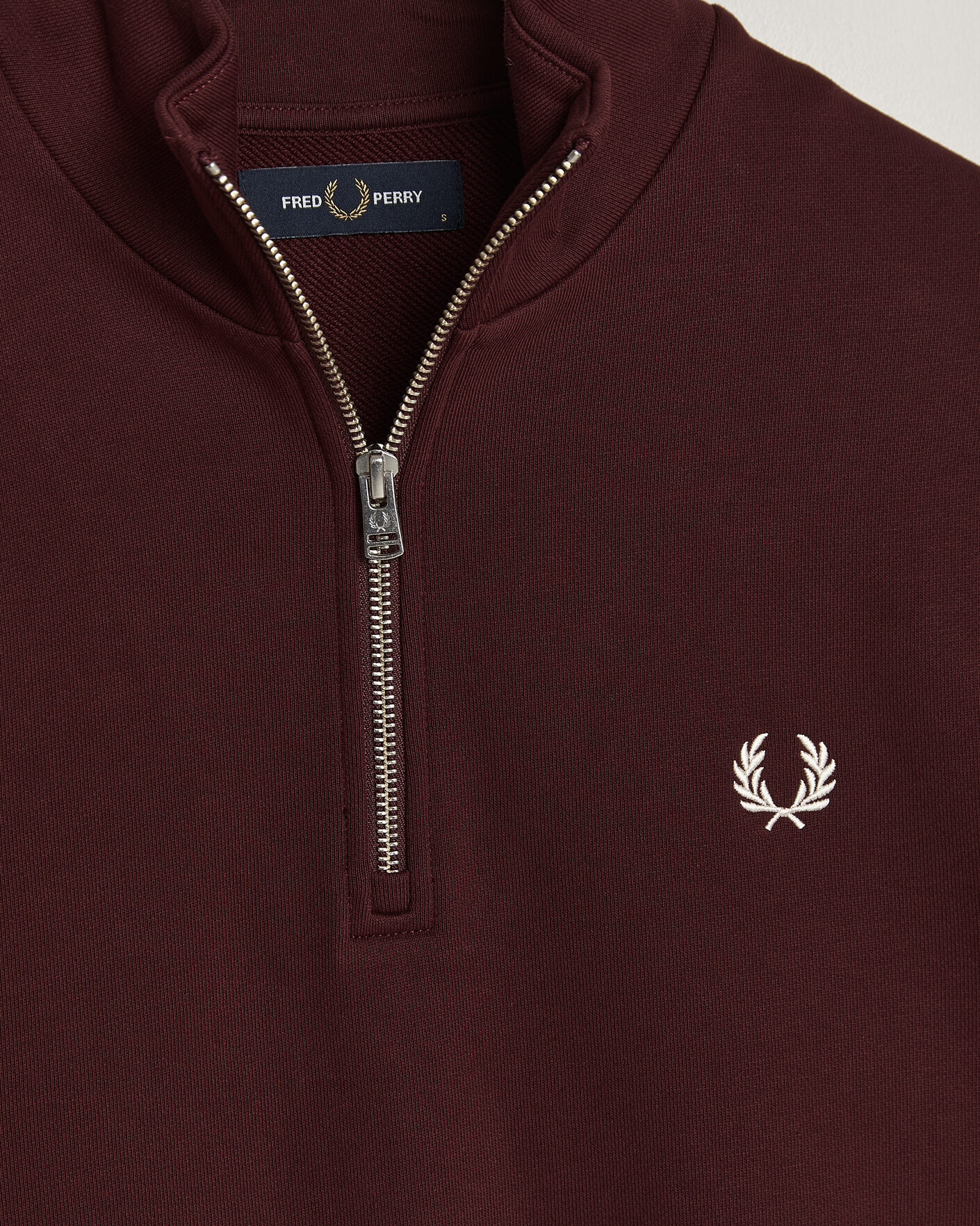 Homme | Pulls Et Tricots | Fred Perry | Half Zip Sweatshirt Oxblood