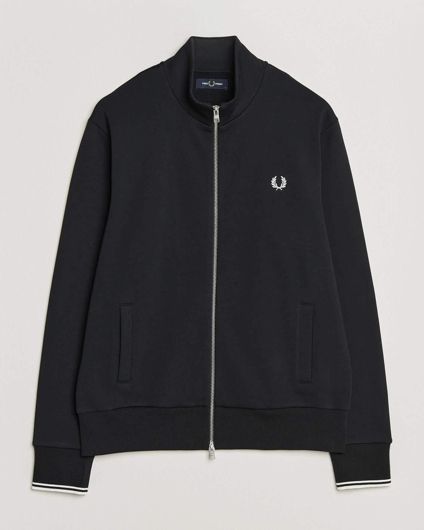 Homme | Pulls Et Tricots | Fred Perry | Full Zip Sweatshirt Black
