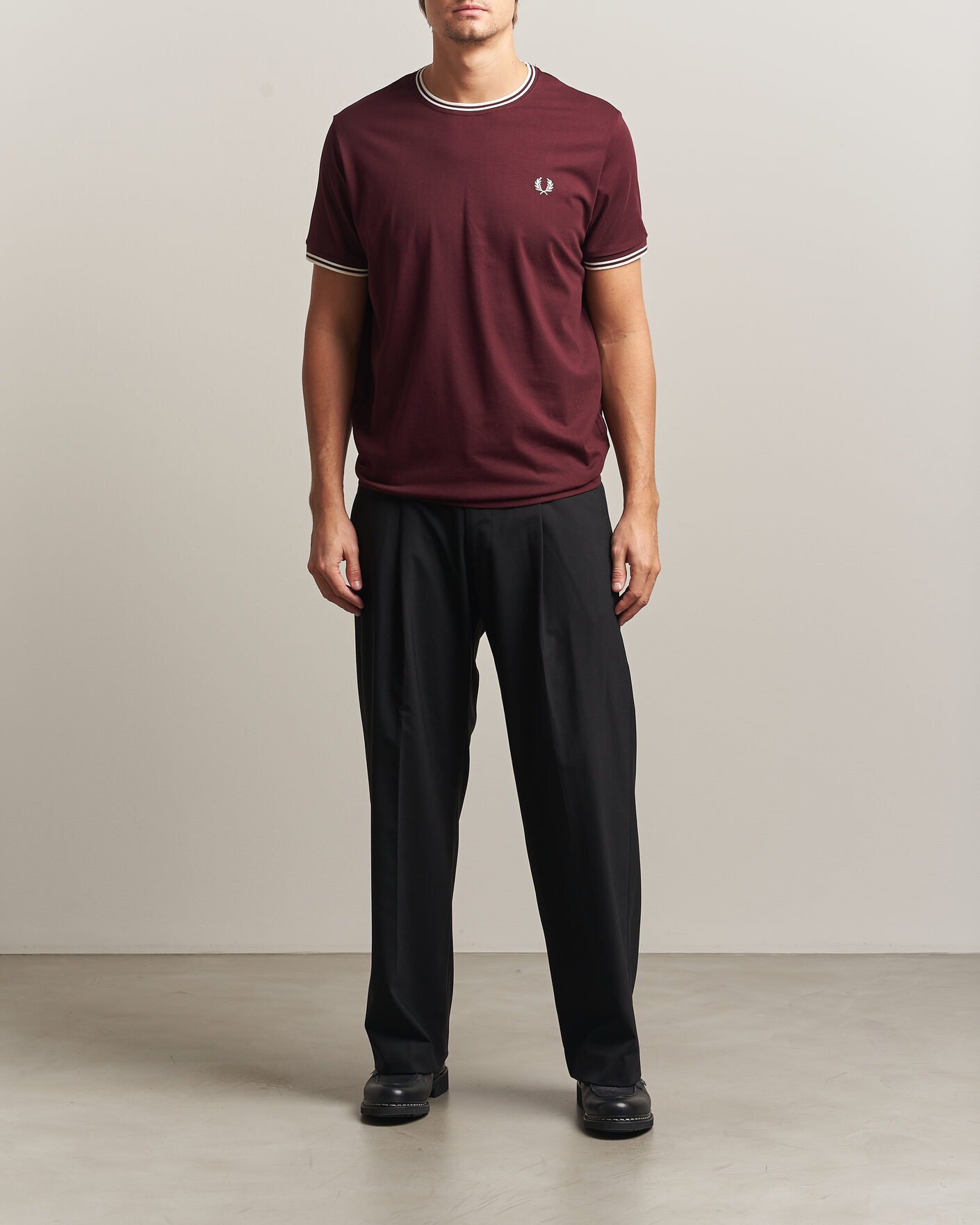 Homme | T-shirts | Fred Perry | Twin Tipped T-Shirt Oxblood