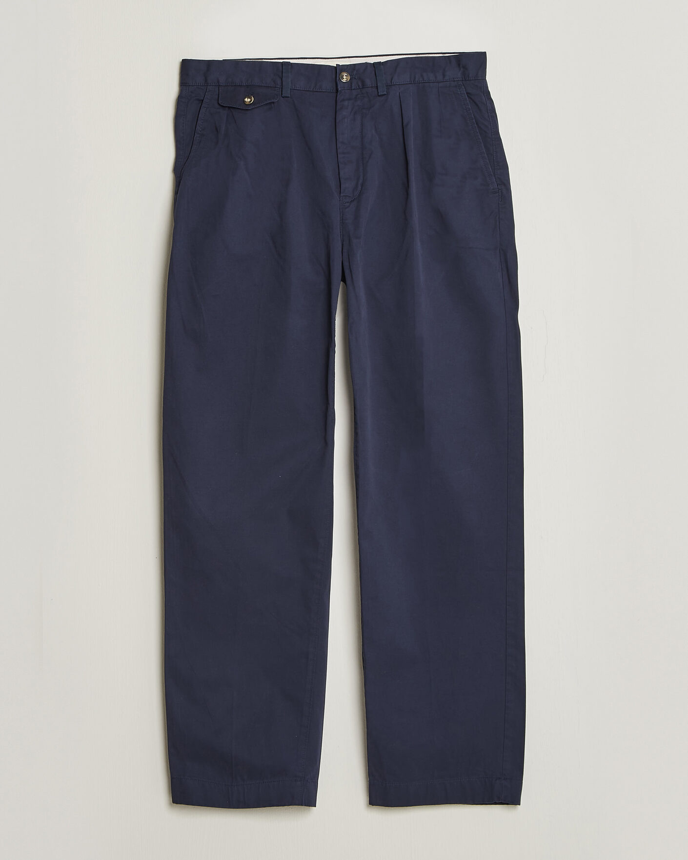 Homme | Pantalons | Gant | Relaxed Fit Pleated Cotton Twill Pants Evening Blue