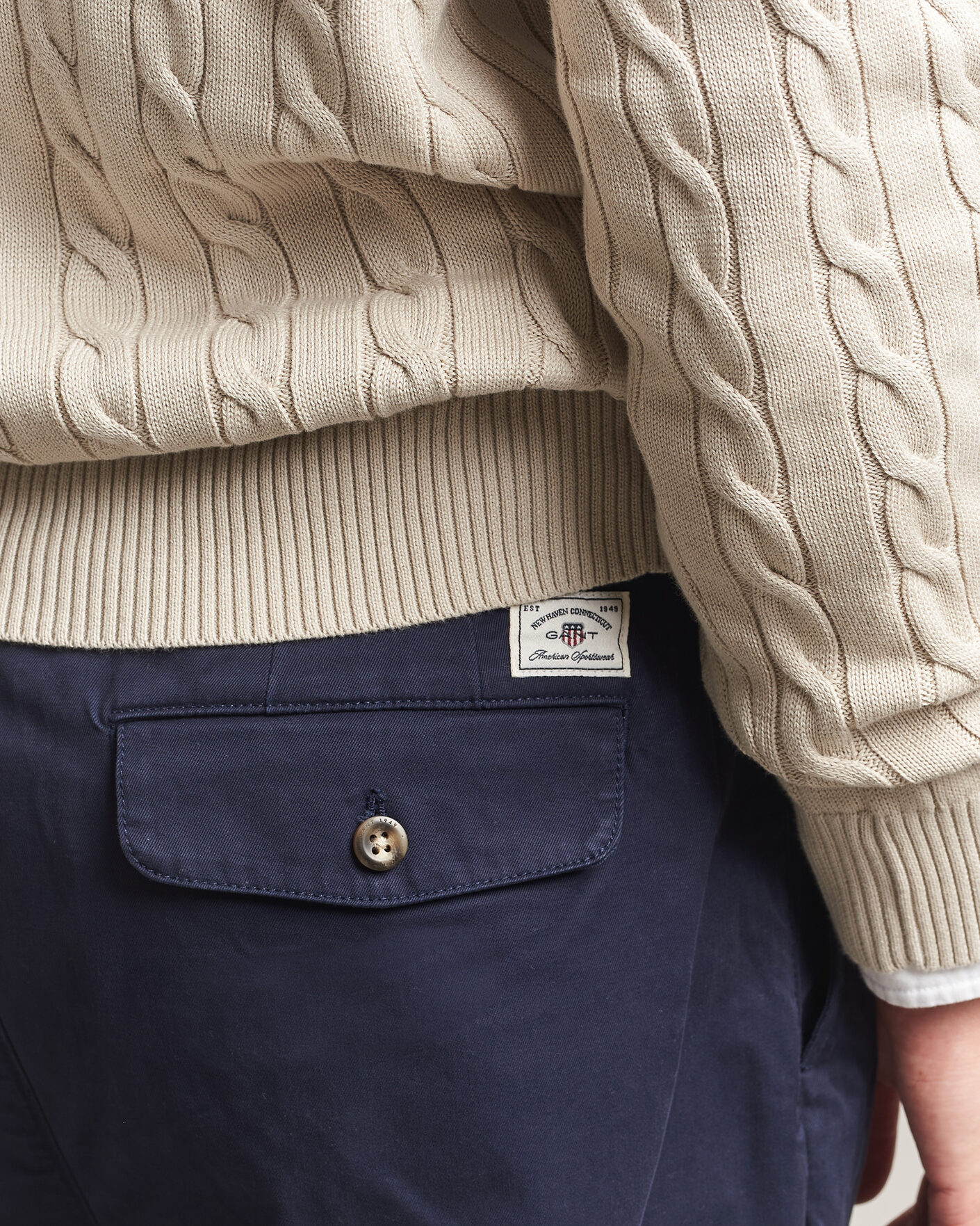 Homme | Pantalons | Gant | Relaxed Fit Pleated Cotton Twill Pants Evening Blue