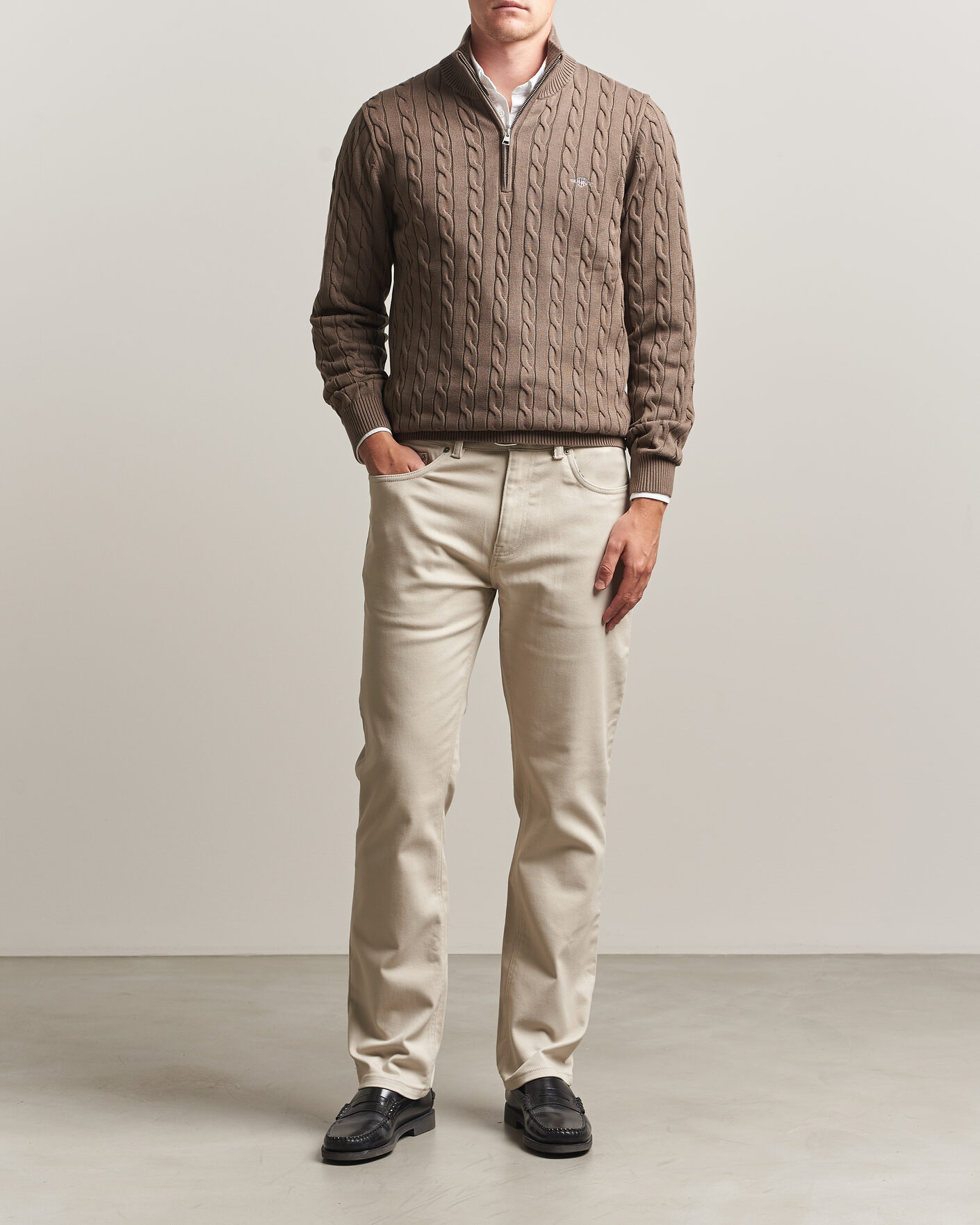 Homme | Pantalons | Gant | Regular Fit Soft Twill 5-Pocket Pants Clay Beige