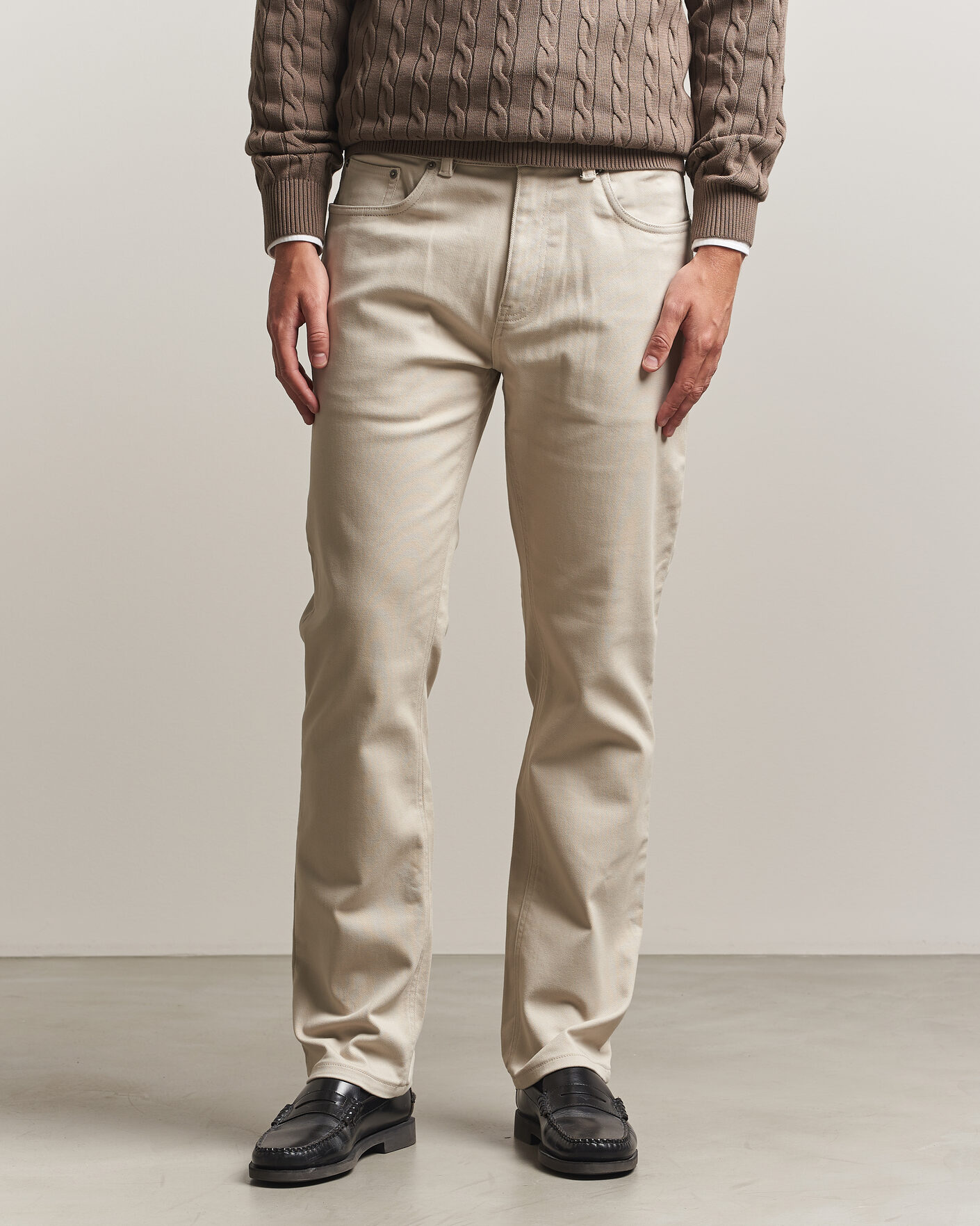 Homme | Pantalons | Gant | Regular Fit Soft Twill 5-Pocket Pants Clay Beige