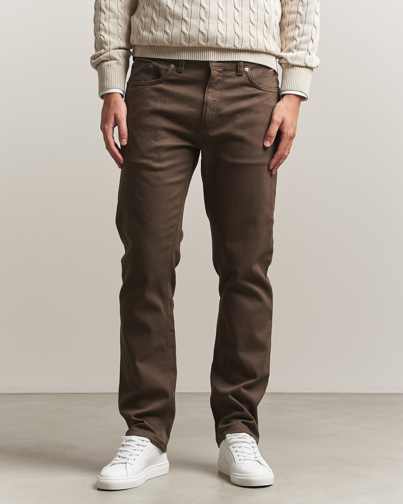 Homme | Pantalons | Gant | Regular Fit Soft Twill 5-Pocket Pants Shadow Brown