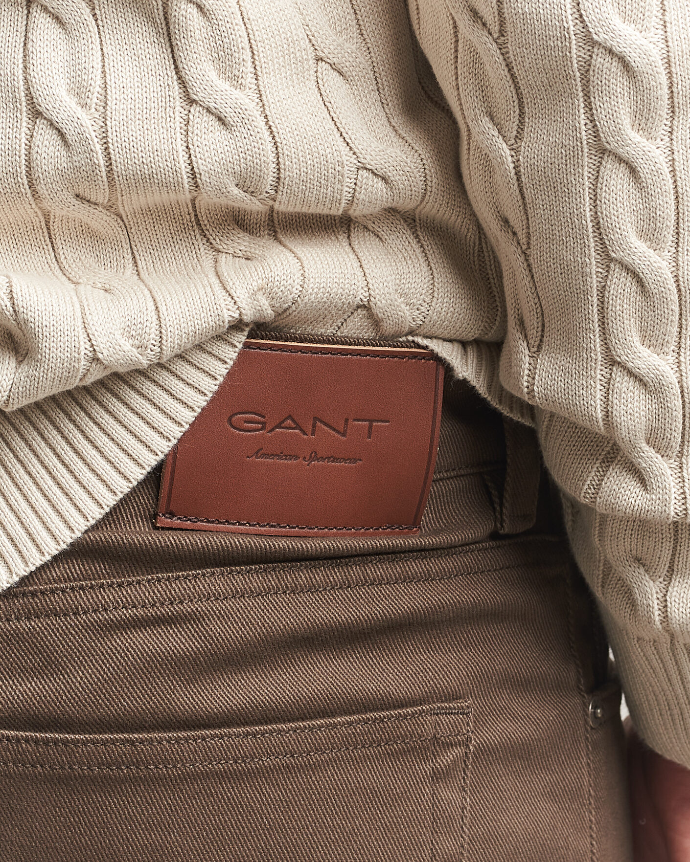 Homme | Pantalons | Gant | Regular Fit Soft Twill 5-Pocket Pants Shadow Brown