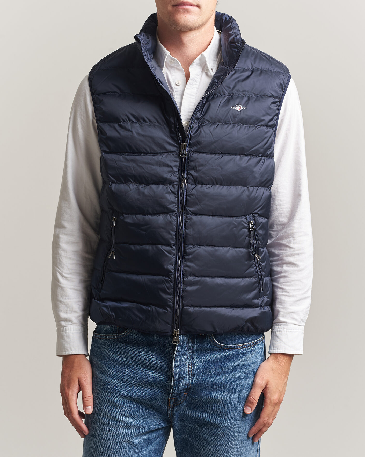 Homme | Gilets | Gant | Light Down Vest Evening Blue
