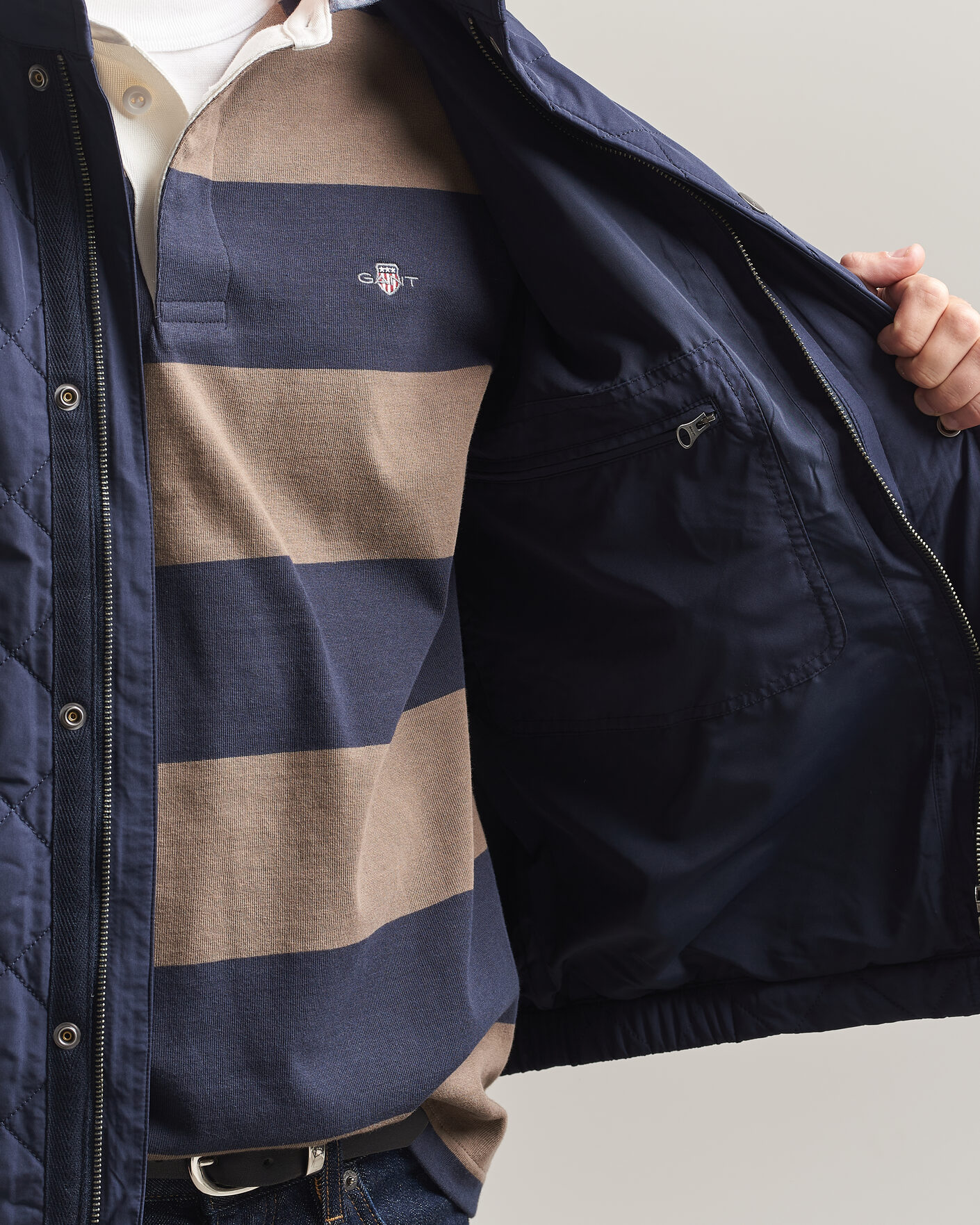 Homme | Manteaux Et Vestes | Gant | Classic Quilted Jacket Evening Blue