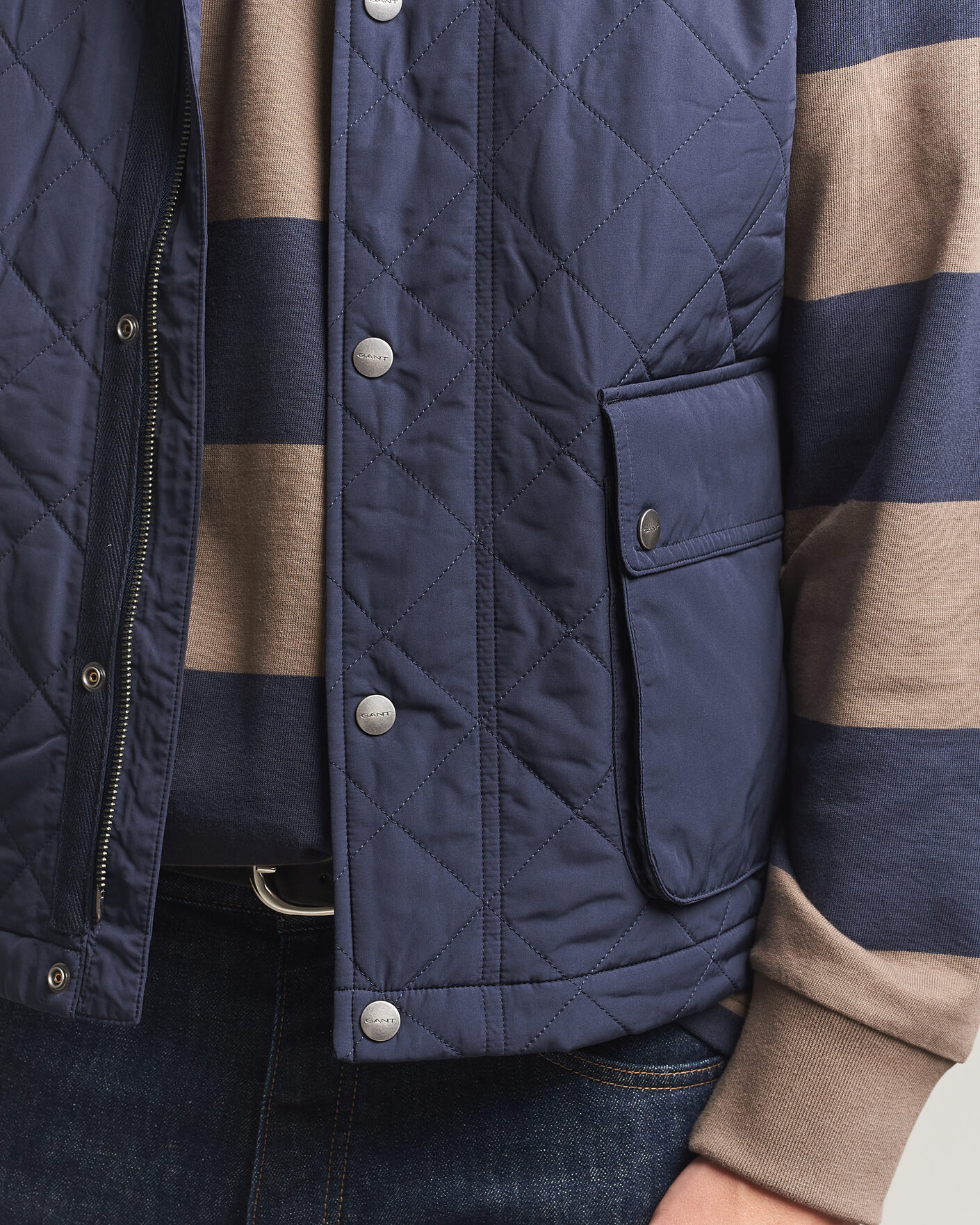 Homme | Gilets | Gant | Classic Quilted Vest Evening Blue
