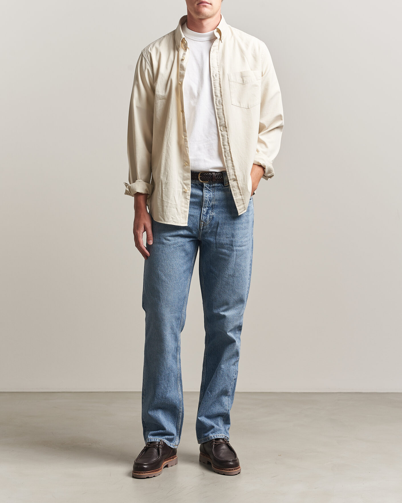 Homme | Jeans | Gant | Straight Fit Jeans Mid Blue Broken In