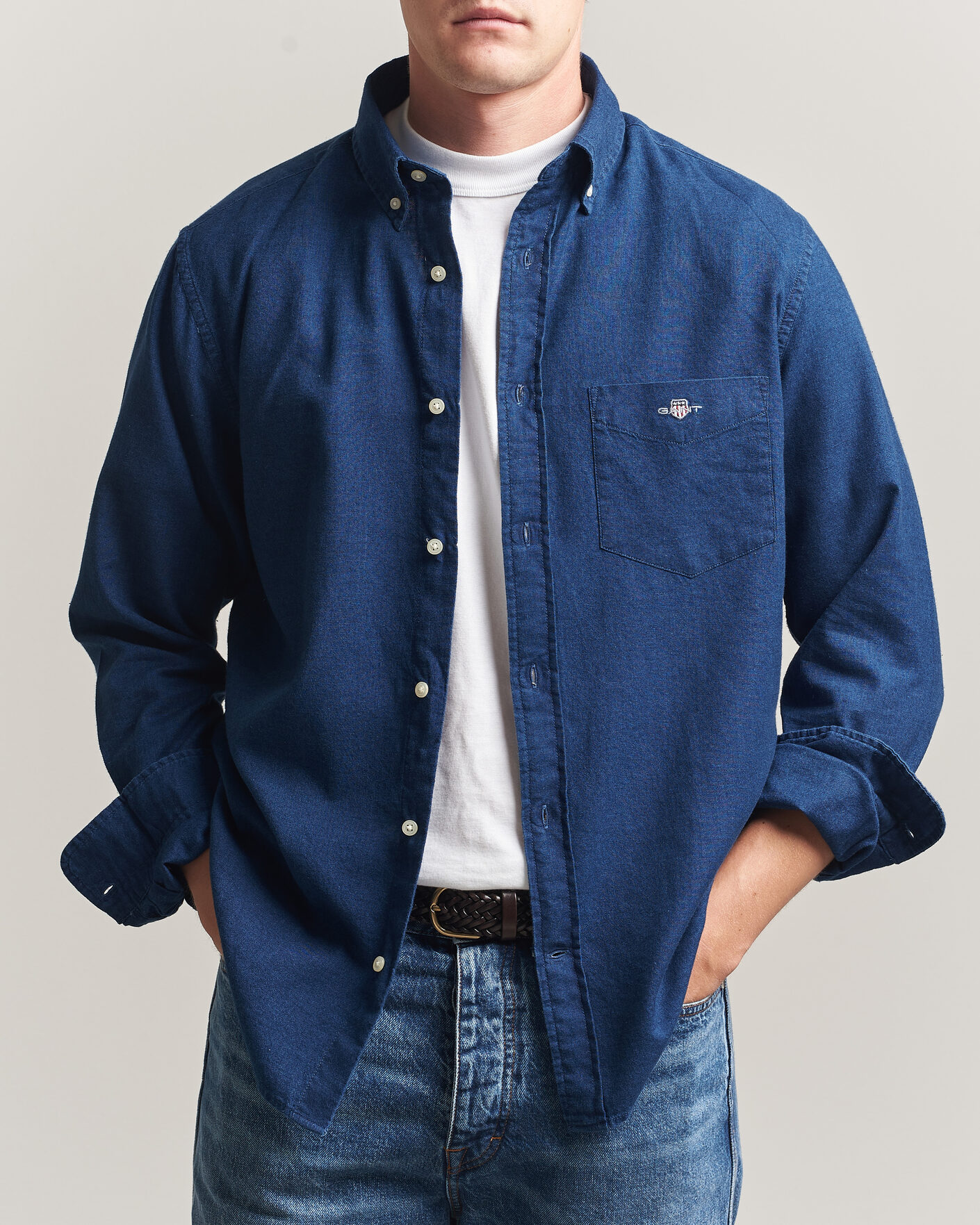 Homme | Chemises | Gant | Regular Fit Indigo Oxford Shirt Dark Blue