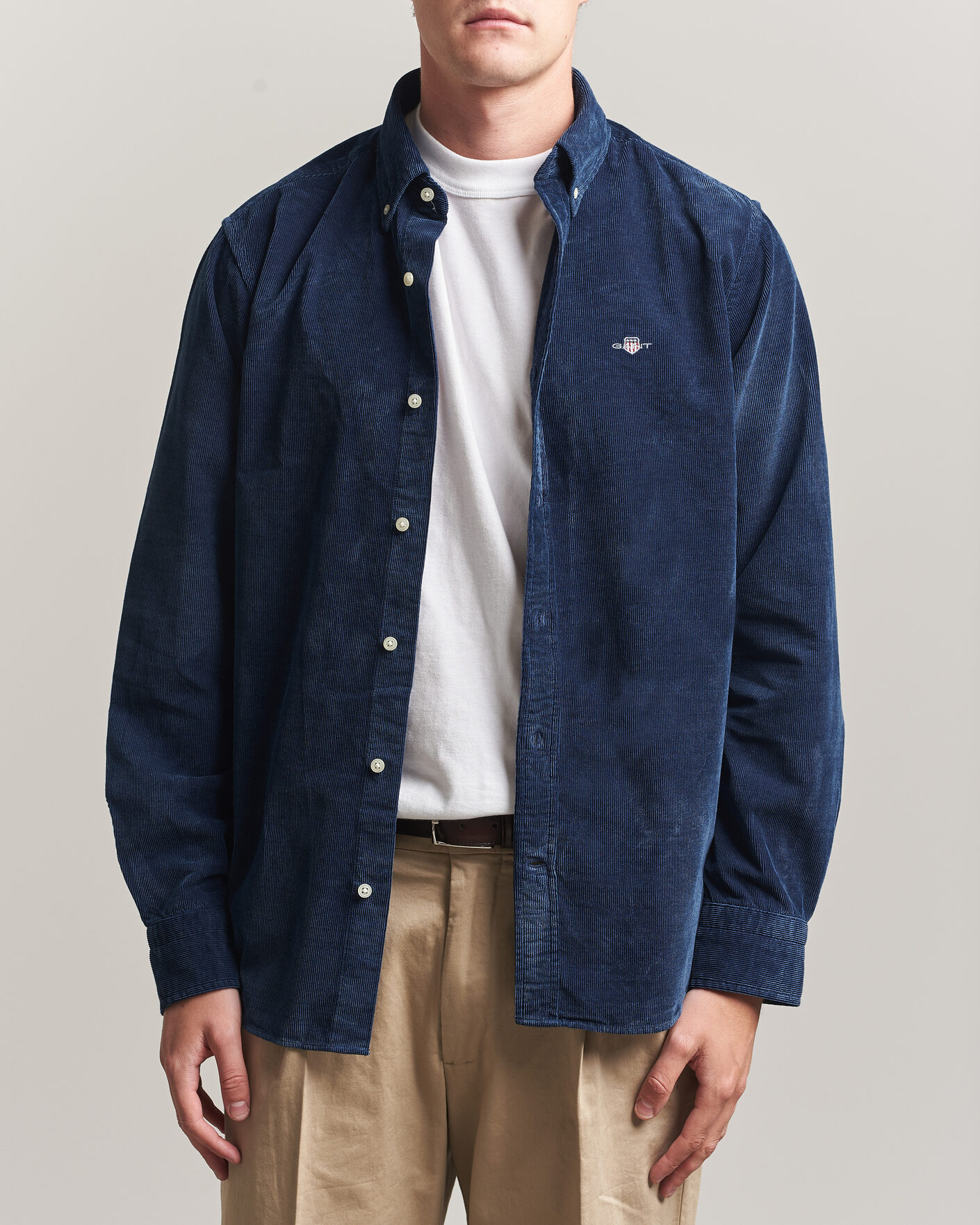Homme | Chemises | Gant | Indigo Corduroy Shirt Dark Blue