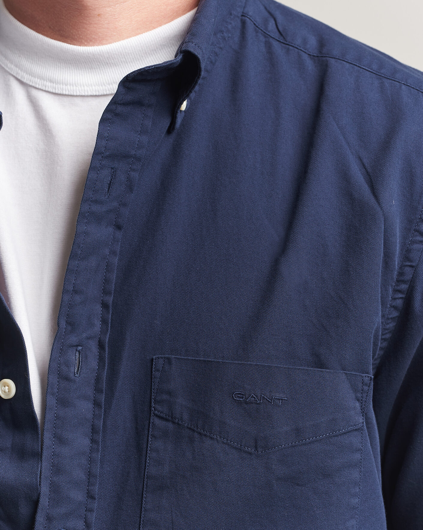 Homme | Chemises | Gant | Regular Fit Garment Dyed Twill Shirt Evening Blue