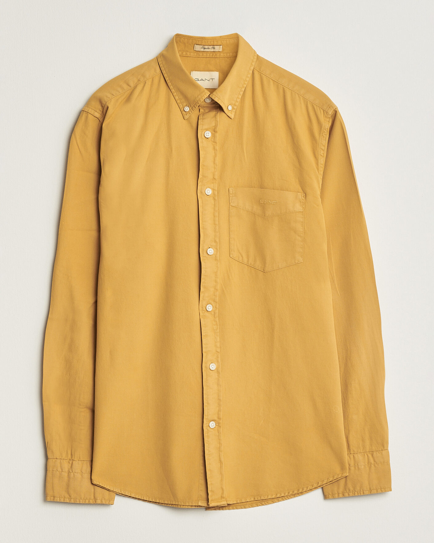 Homme | Chemises | Gant | Regular Fit Garment Dyed Twill Shirt Turmeric Shine