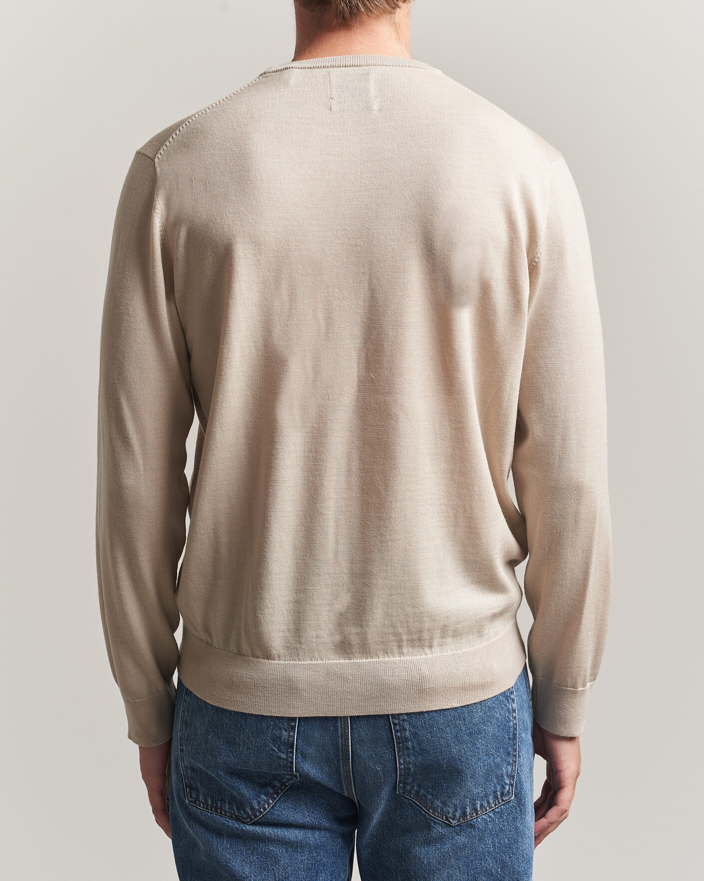 Homme | Pulls Et Tricots | Gant | Extrafine Merino Knitted Crew Neck Clay Beige