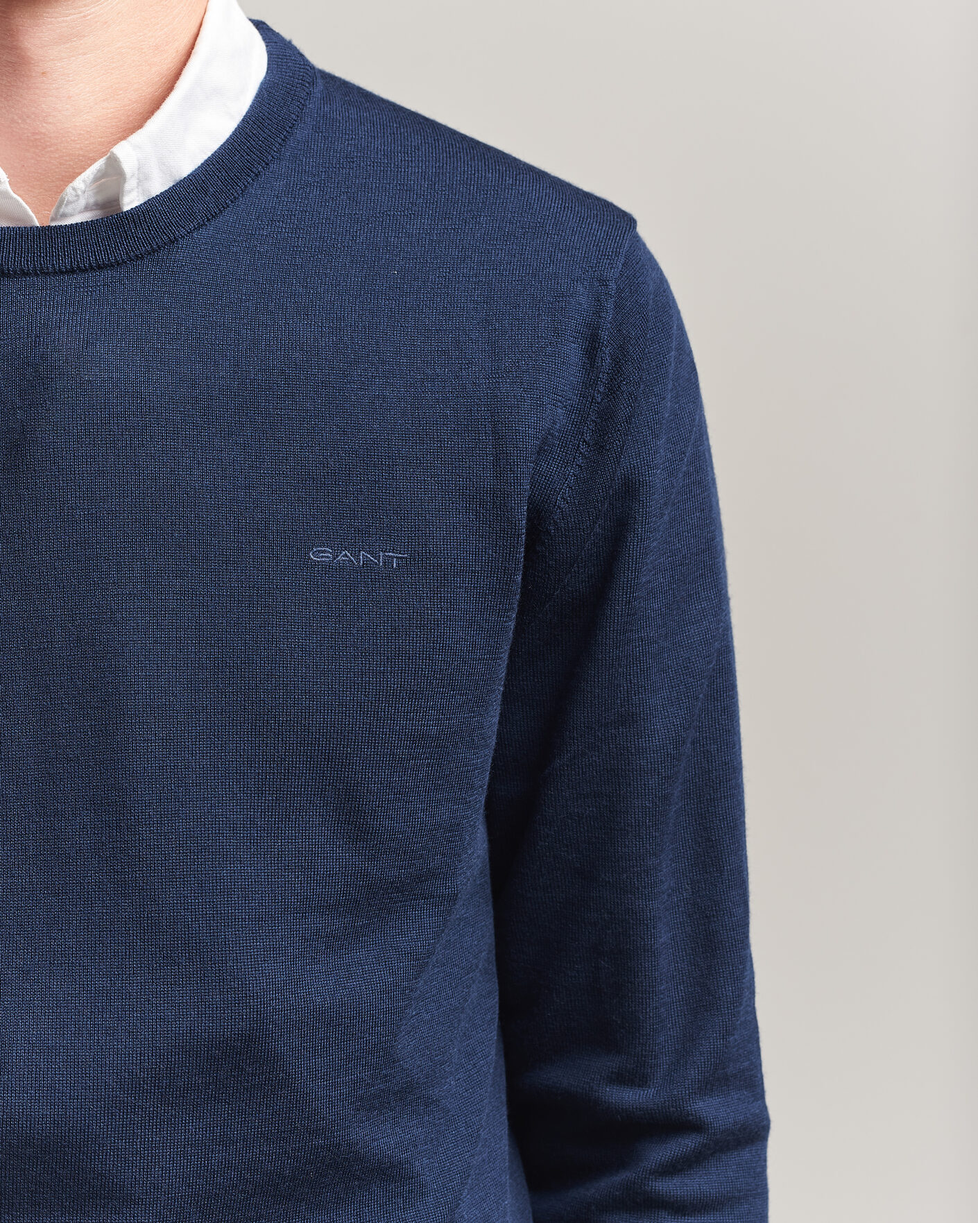 Homme | Pulls Et Tricots | Gant | Extrafine Merino Knitted Crew Neck Marine