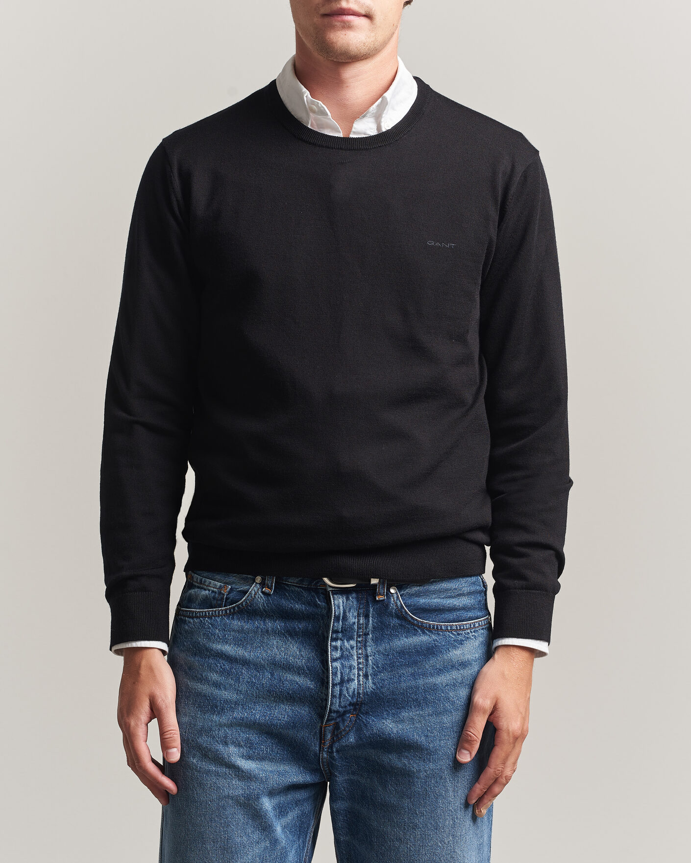 Homme | Pulls Et Tricots | Gant | Extrafine Merino Knitted Crew Neck Black