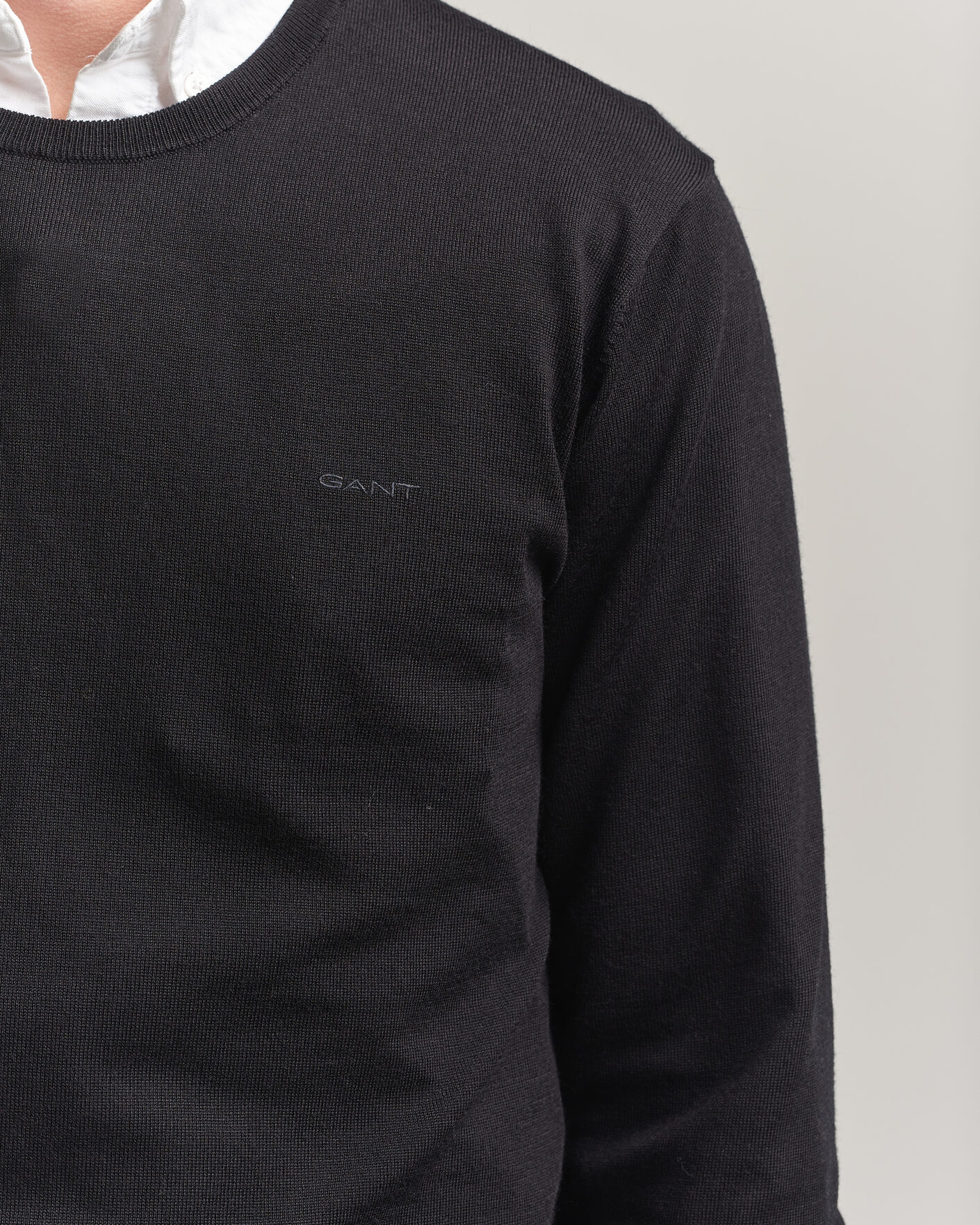 Homme | Pulls Et Tricots | Gant | Extrafine Merino Knitted Crew Neck Black