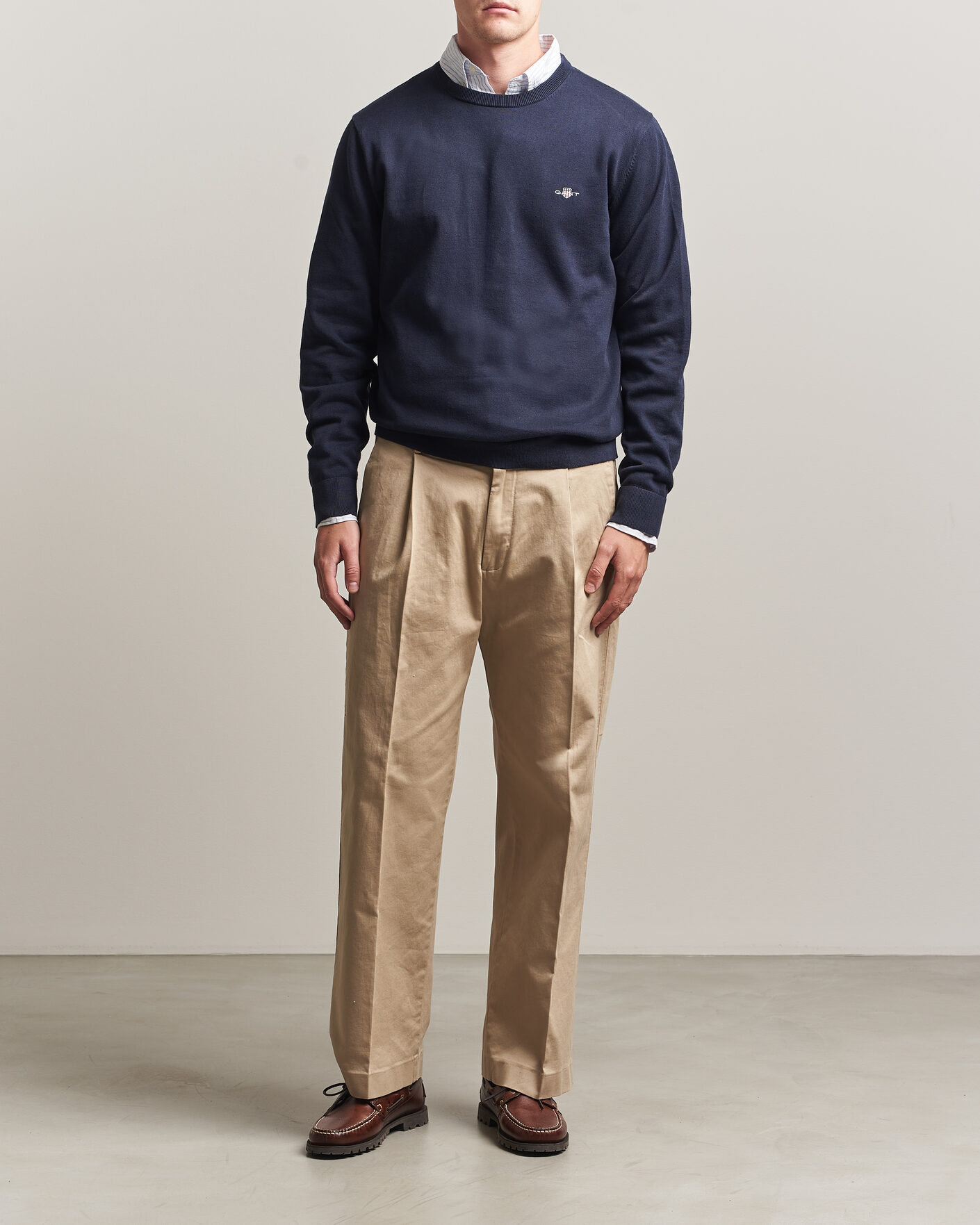 Homme | Pulls Et Tricots | Gant | Classic Cotton Crew Neck Evening Blue