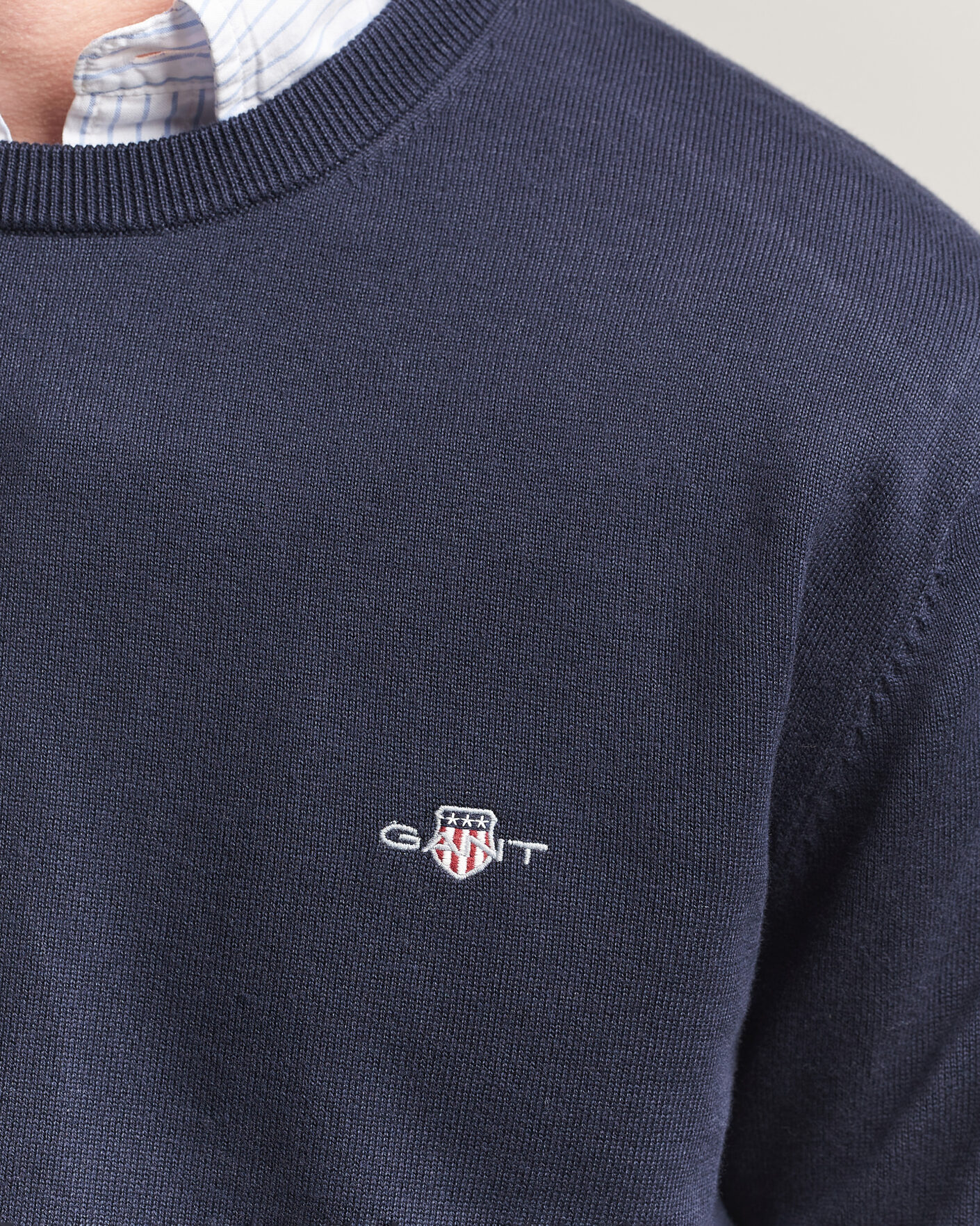 Homme | Pulls Et Tricots | Gant | Classic Cotton Crew Neck Evening Blue