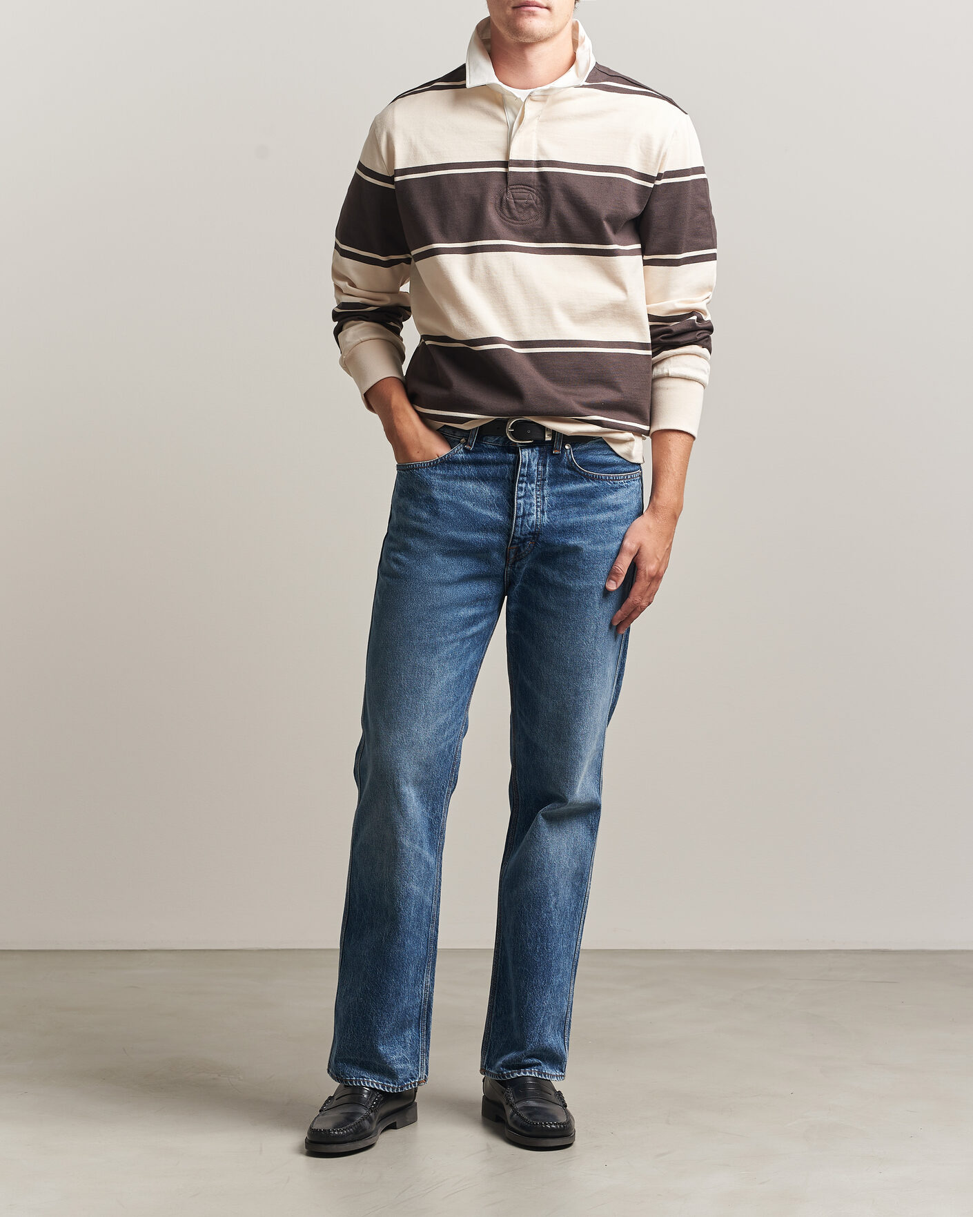 Homme | Pulls Et Tricots | Gant | Striped Rugger Charred Wood Brown
