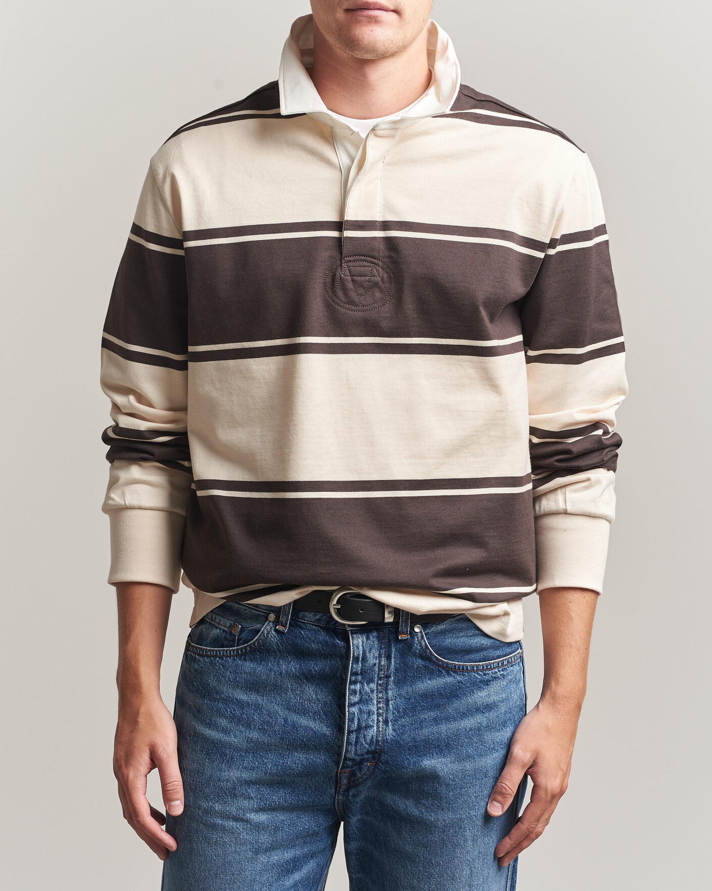 Homme | Pulls Et Tricots | Gant | Striped Rugger Charred Wood Brown