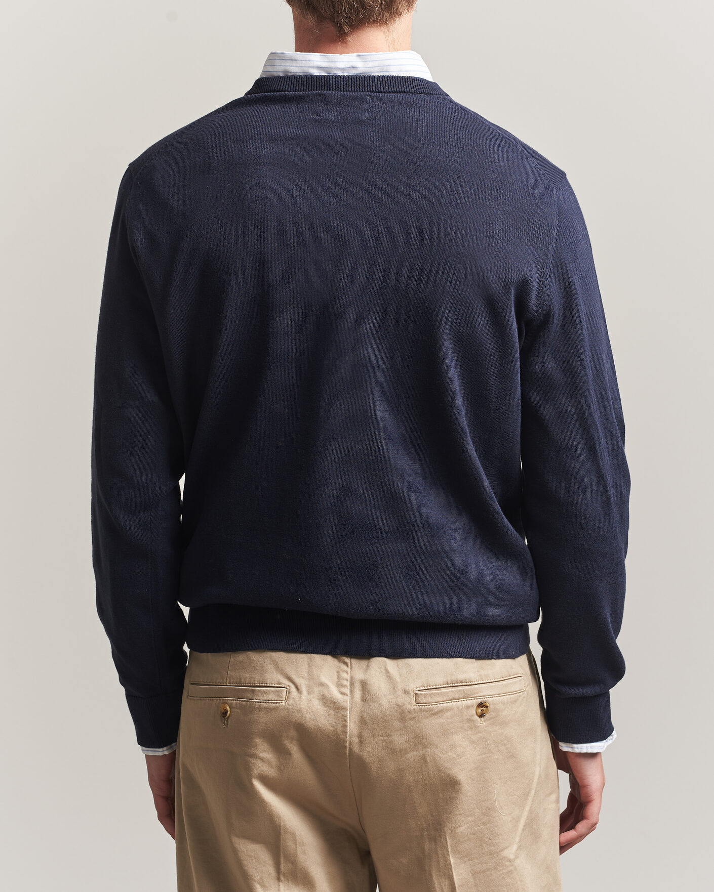 Homme | Pulls Et Tricots | Gant | Classic Cotton V-Neck Evening Blue